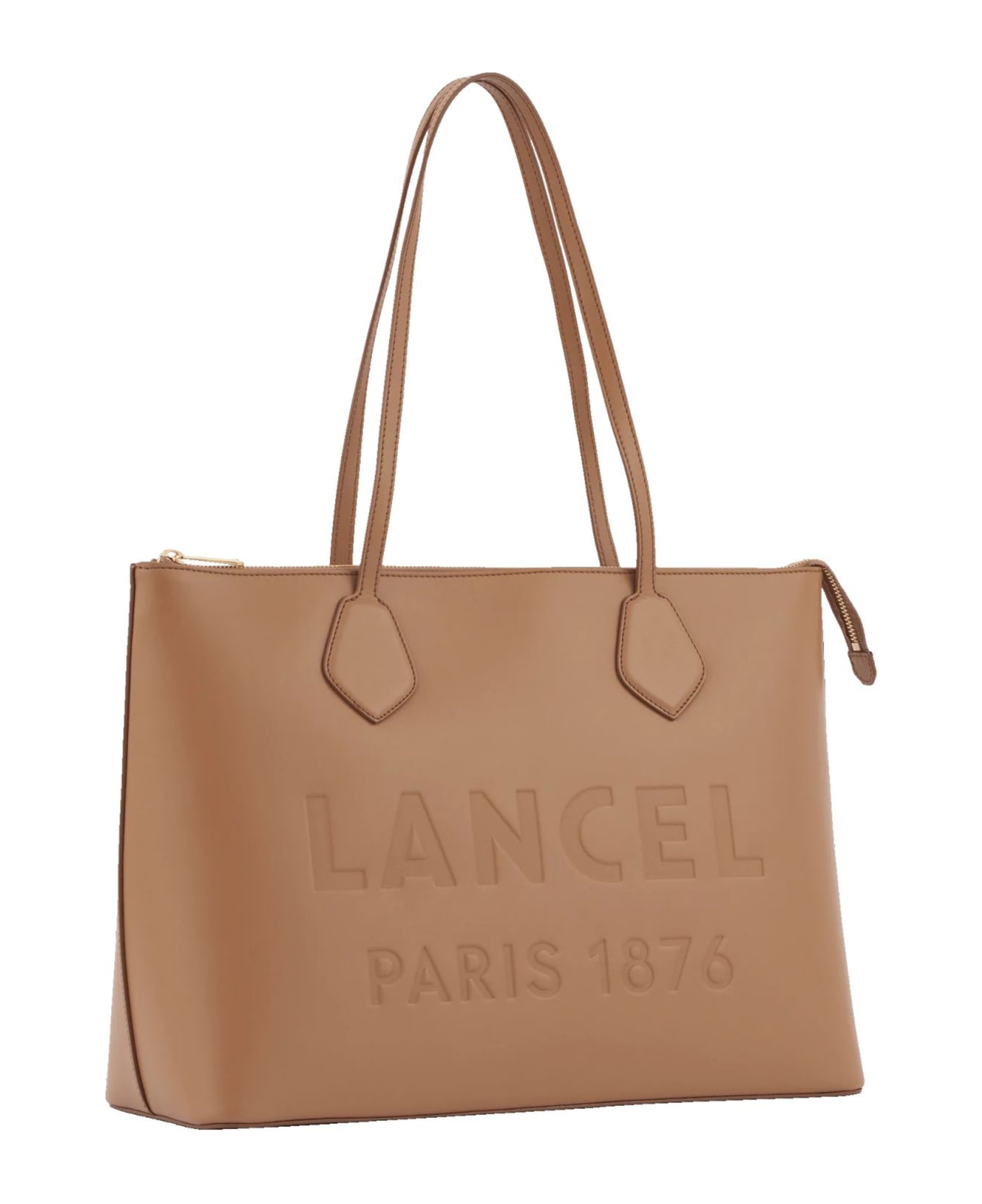 Lancel Brown Smooth Cowhide Leather Tote Bag