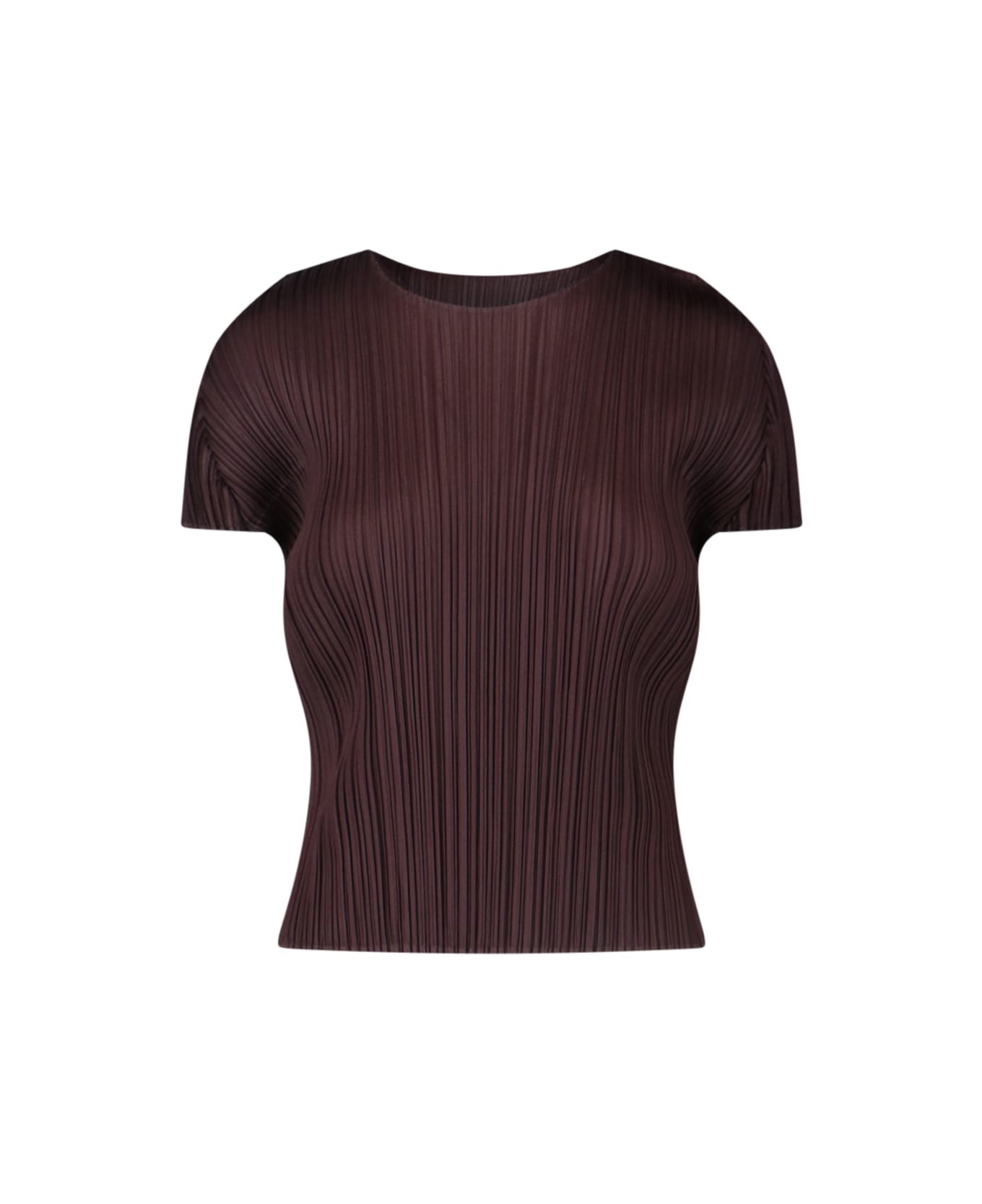 Pleats Please Issey Miyake Pleated T-shirt - Brown