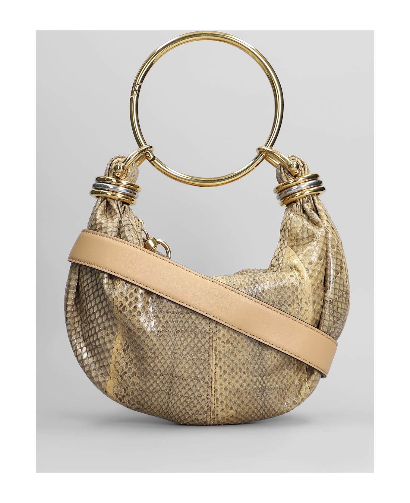 Chloé Hobo Bag Shoulder Bag In Beige Leather - beige
