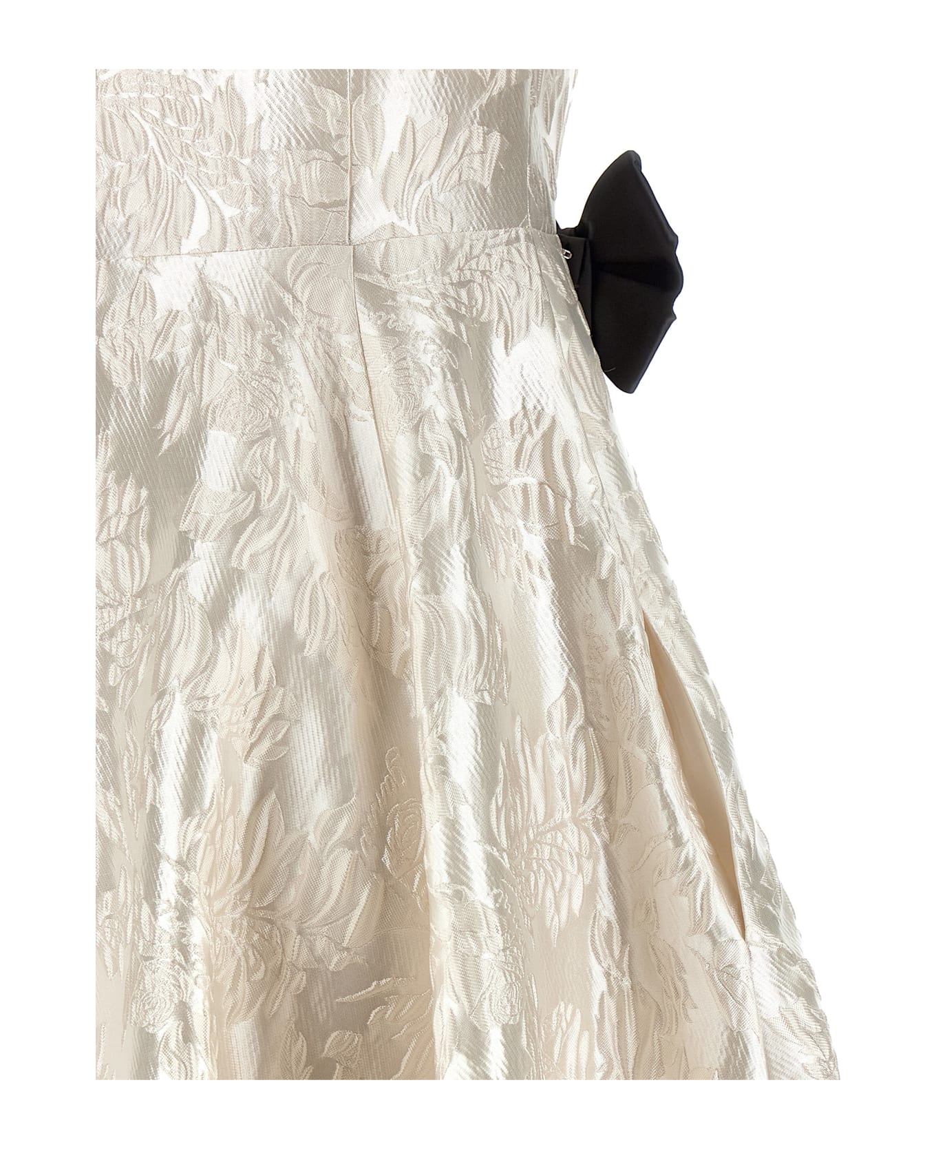 Ganni 'cloque V-neck' Dress - White