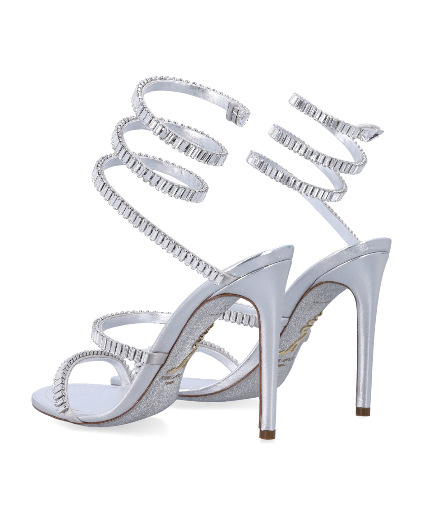 René Caovilla Cleo 105 Emerlad Cut Crystal - SILVER