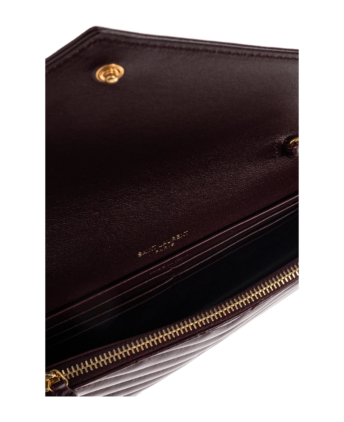 Saint Laurent Wallet On A Chain - BORDEAUX