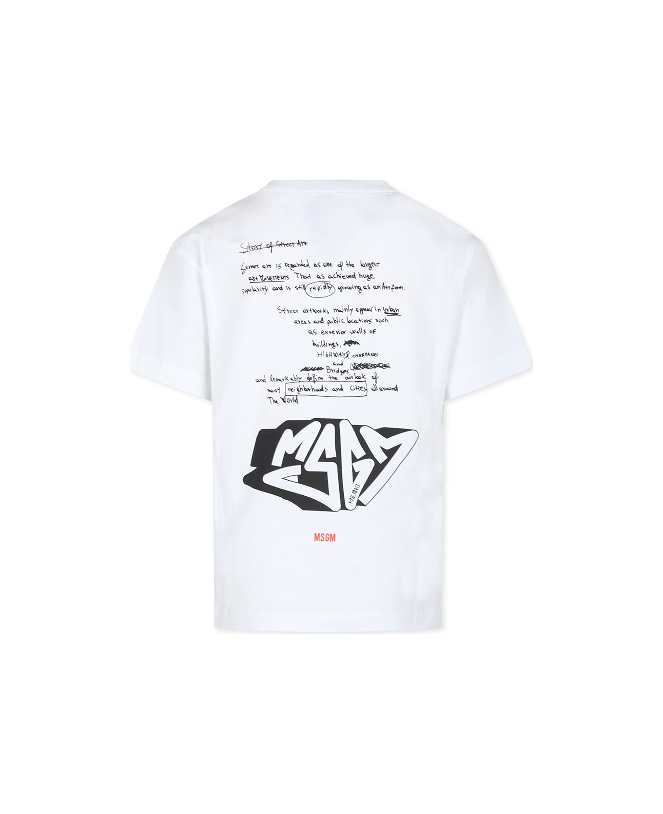 MSGM White T-shirt For Boy With Logo - White