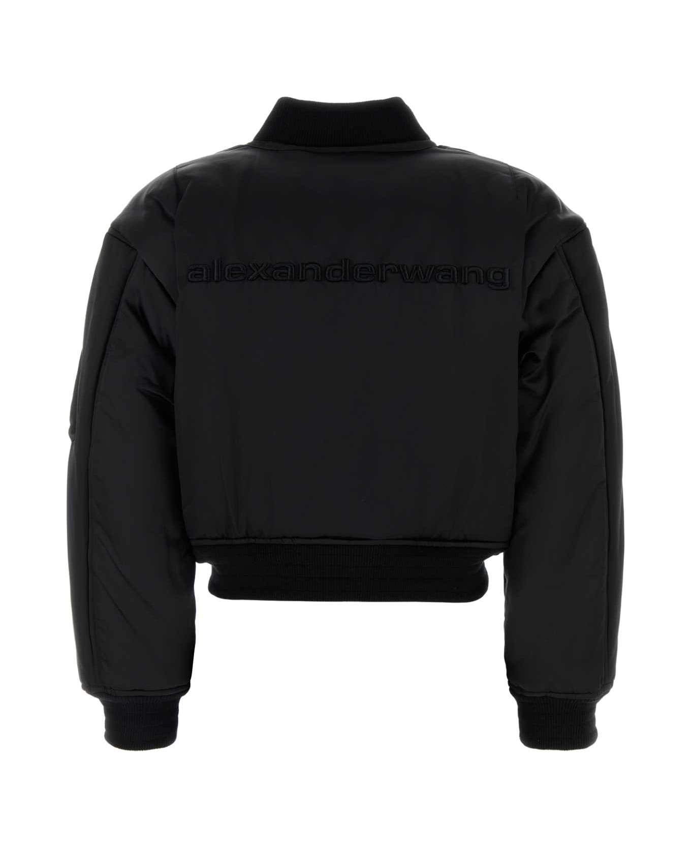 Alexander Wang Black Nylon Bomber Jacket - BLACK