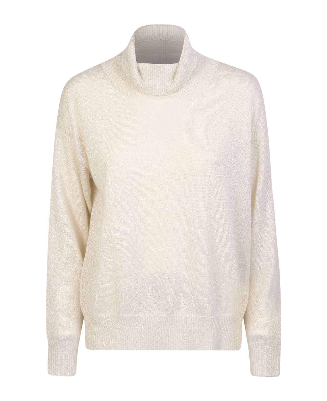 Fabiana Filippi High Neck Pullover In Wool Blend - White ニットウェア