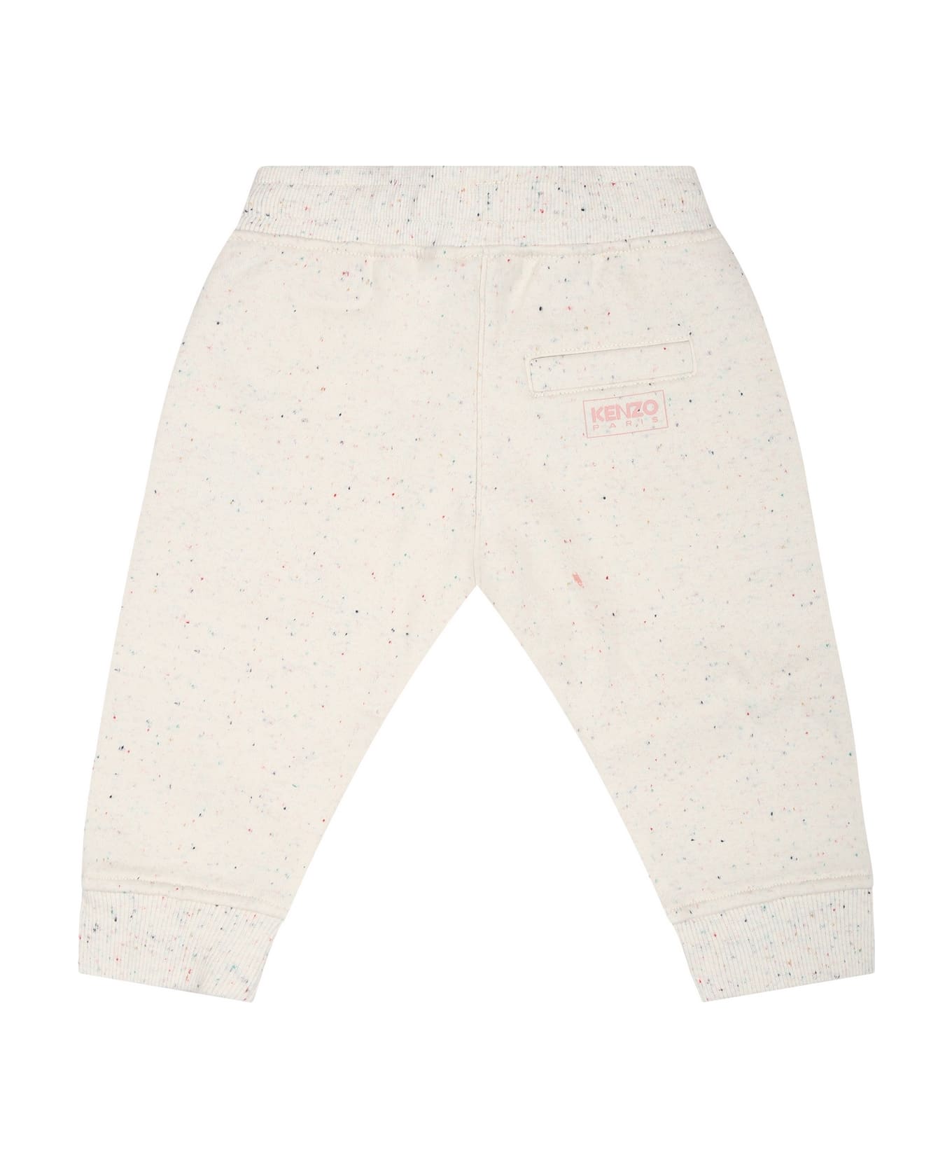 Kenzo Kids Ivory Trousers For Baby Girl - Ivory