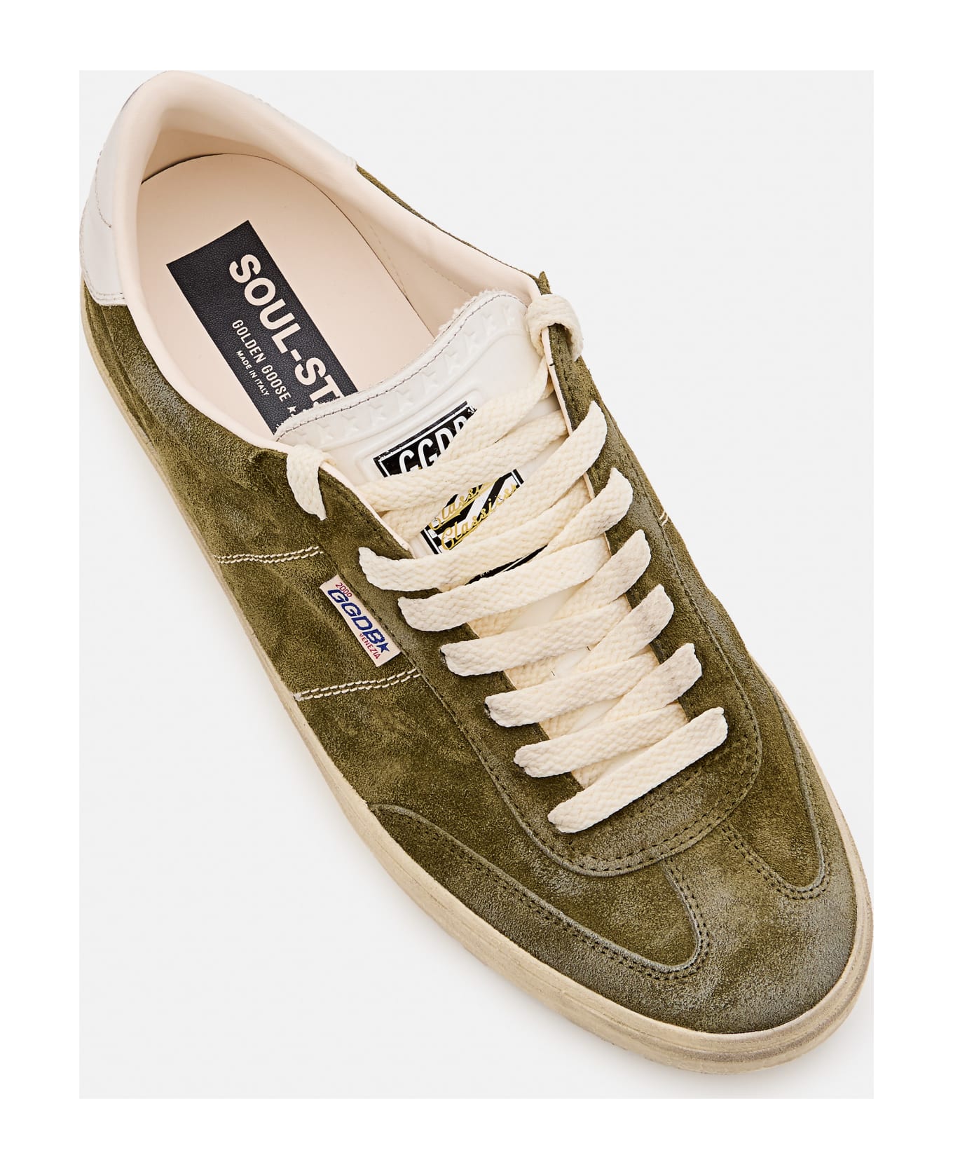 Golden Goose Soul-star Suede Upper Hf Leather Tongue Leather Heel - Green