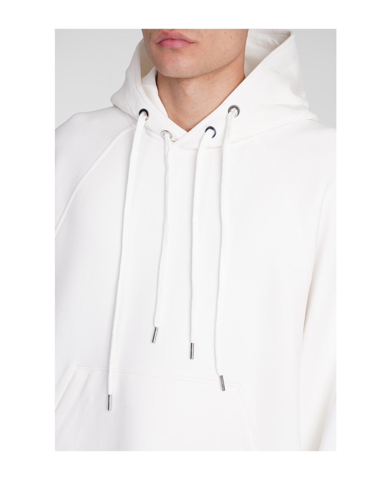 Neil Barrett Easy Raglan String Sweatshirt In White Cotton - white