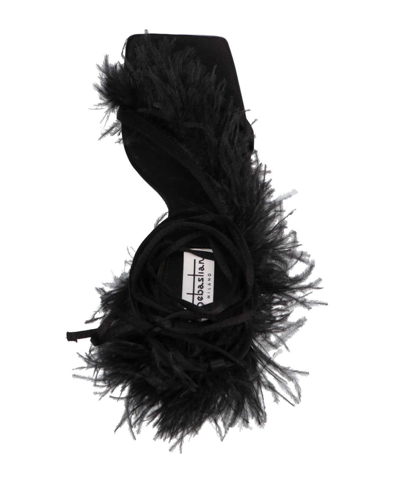 Sebastian Milano 'feather Wrap Sandals - Black   サンダル