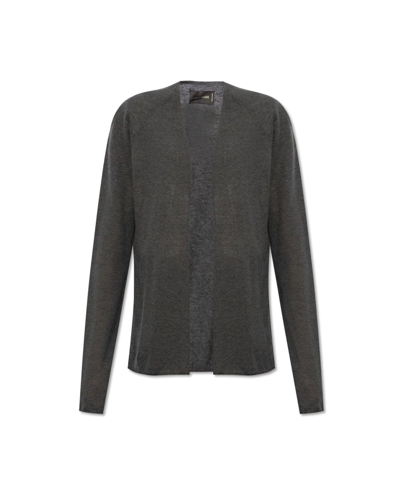 Zadig & Voltaire Open Front Knitted Cardigan - GREY/GREEN