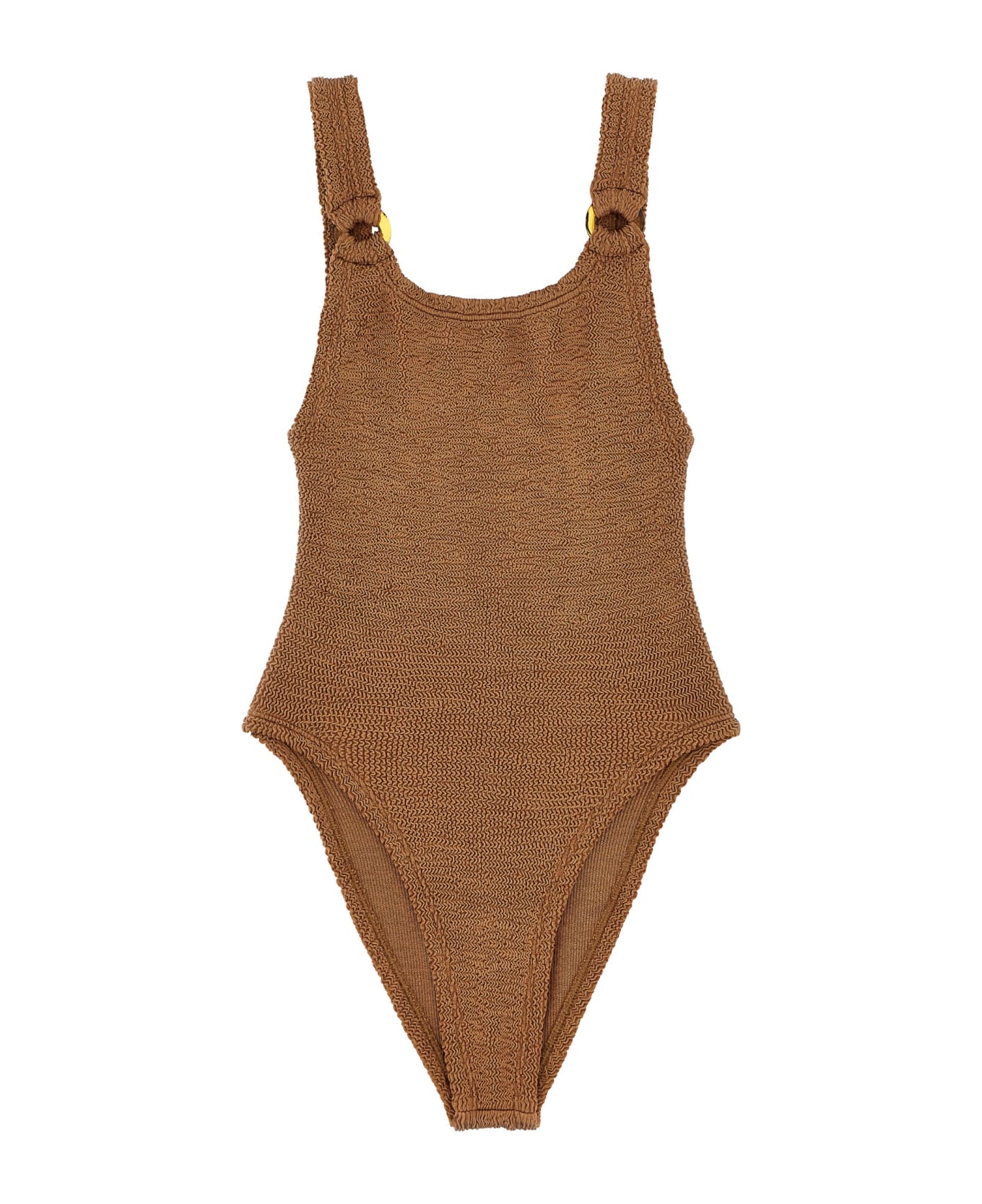 Hunza G 'domino Swim' One-piece Swimsuit - Beige