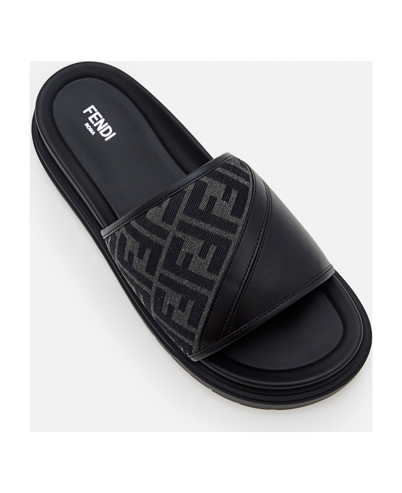 Fendi Ciabatta All Over Fendi - Black