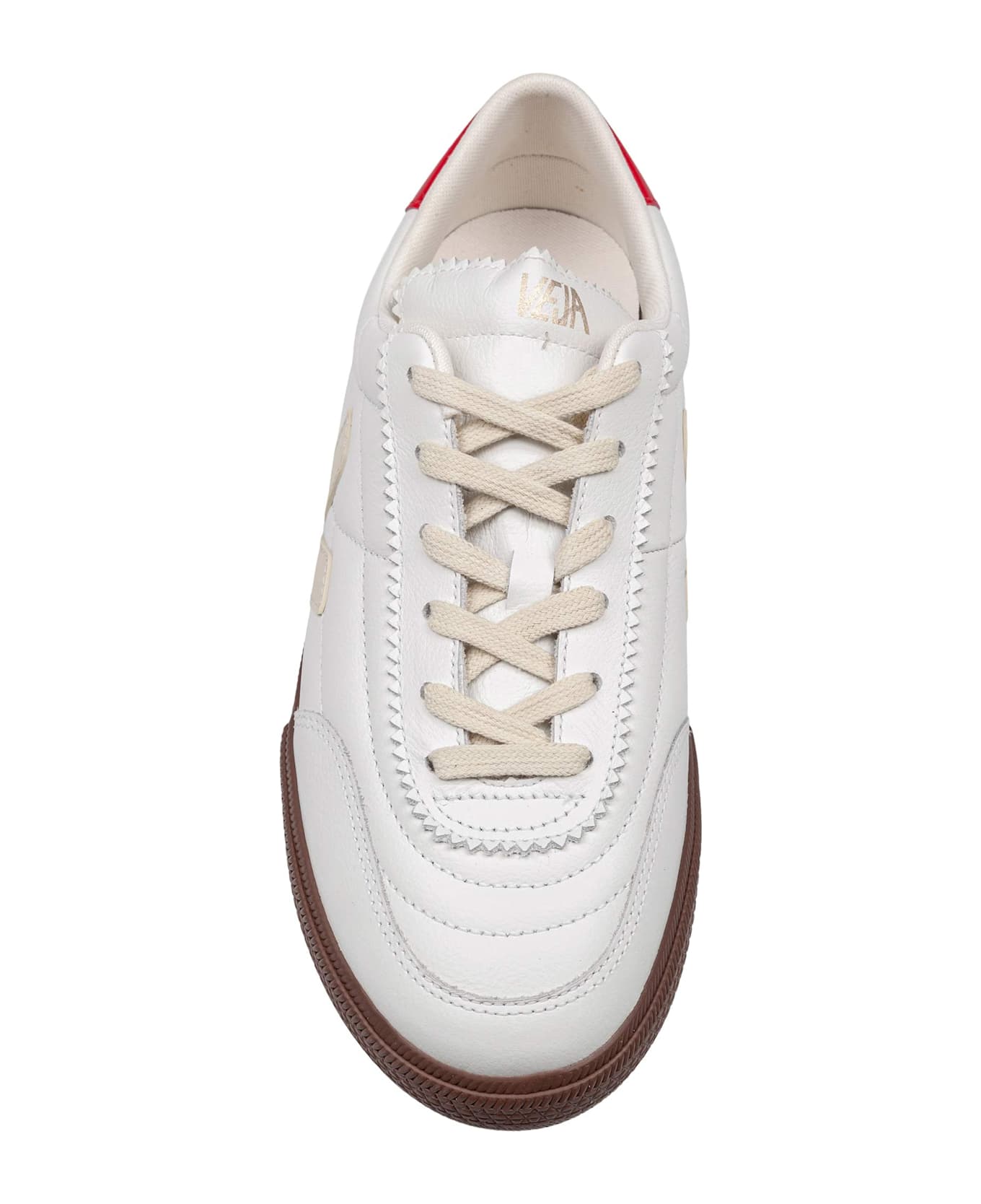 Veja Panenka Leather Sneakers White And Red - White