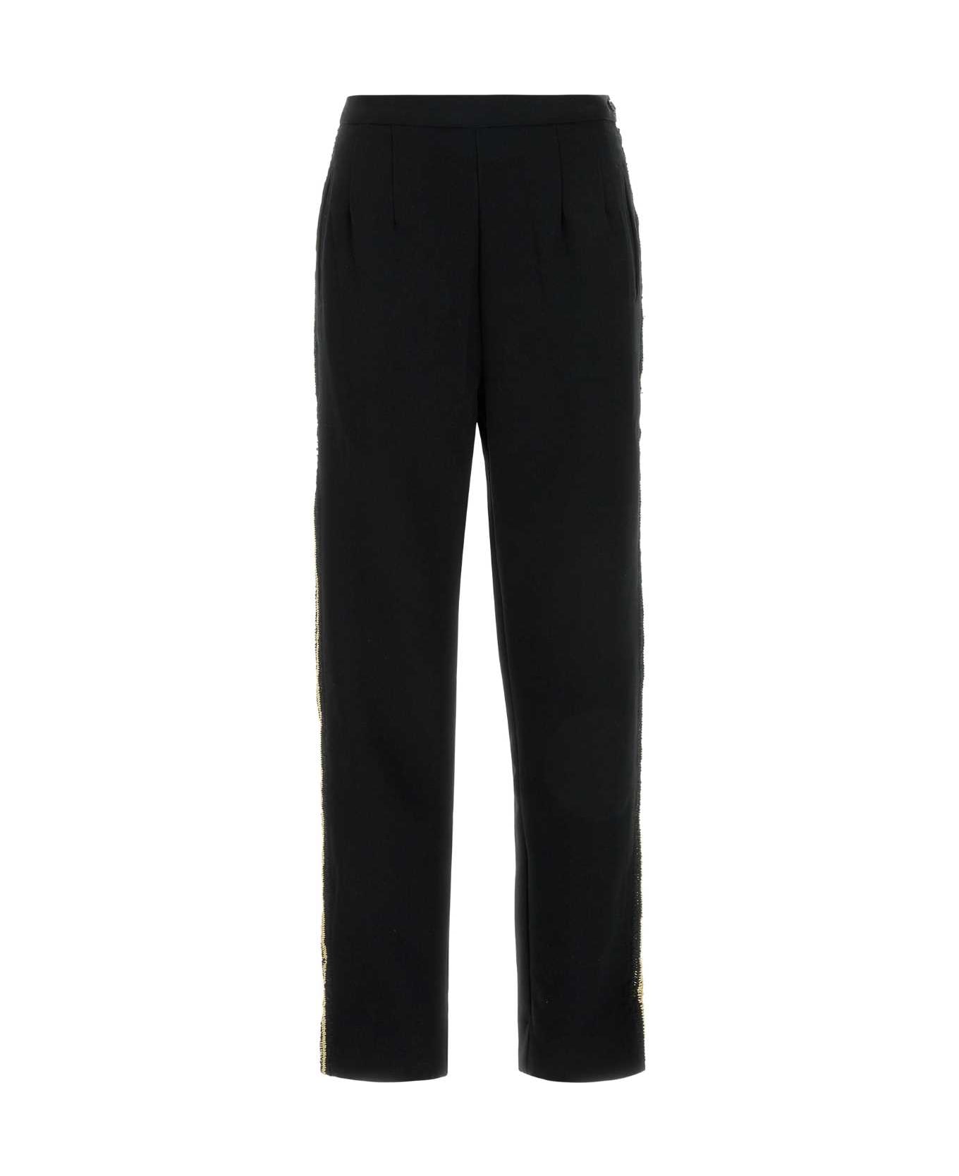 Bode Black Crepe Pant - BLACKCREAM