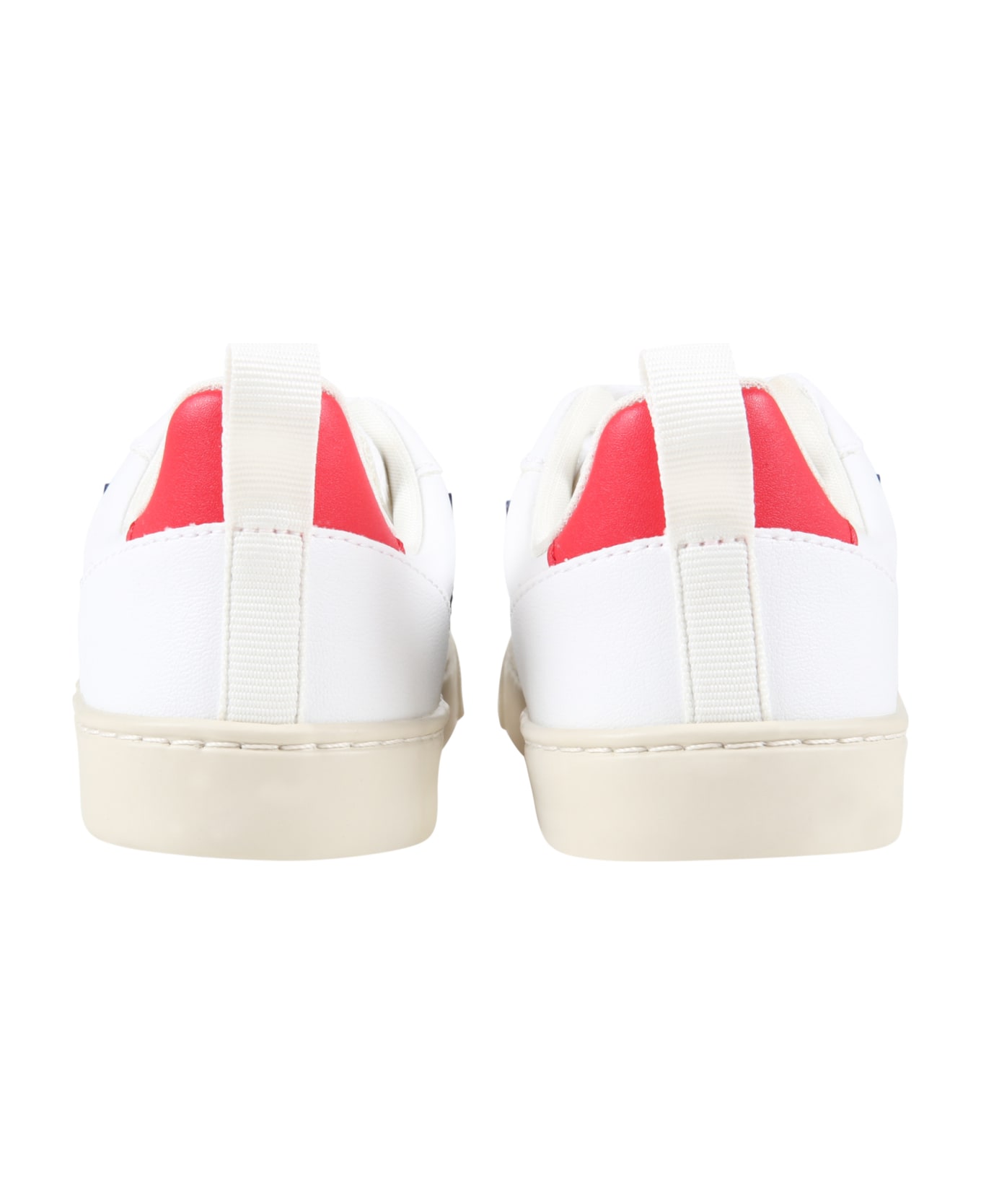 Veja White Sneakers For Kids With Blue Logo - White シューズ