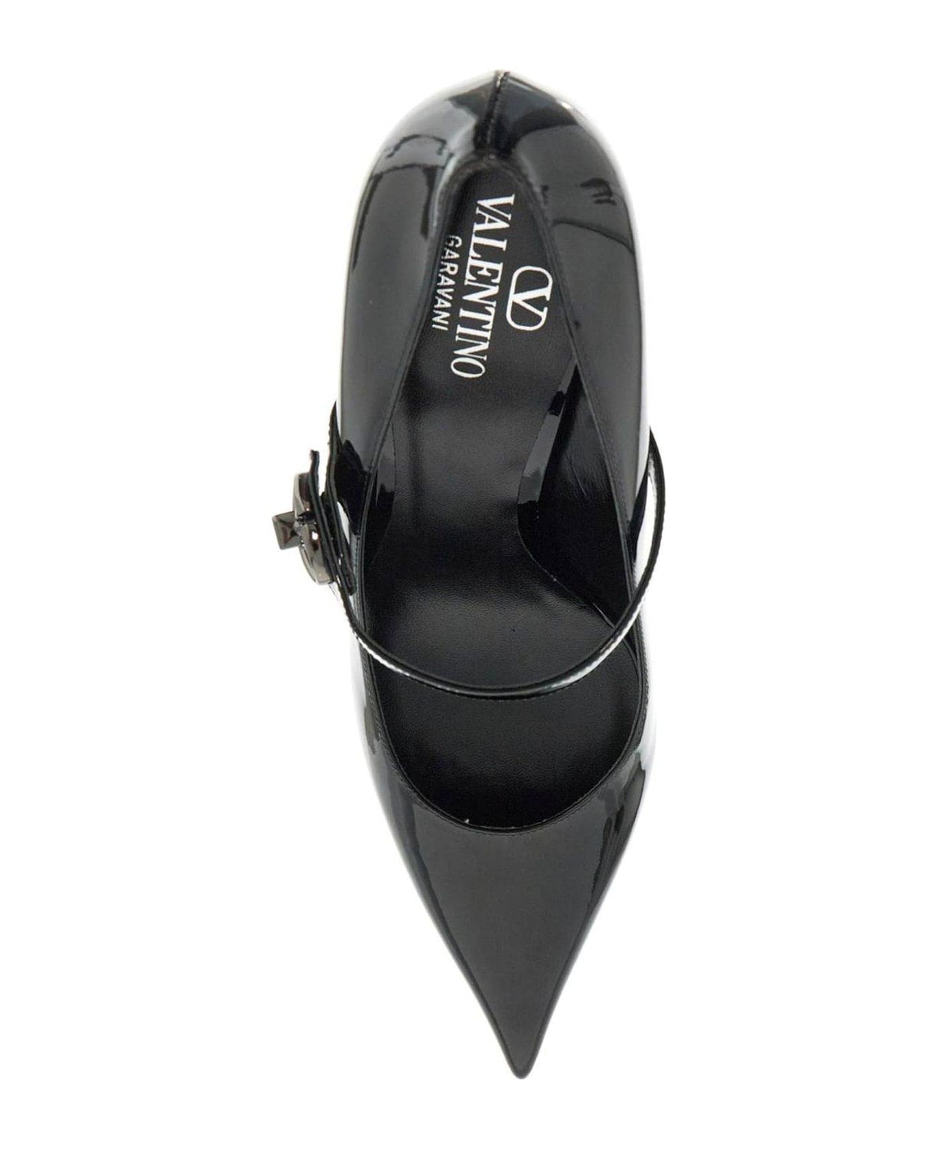 Valentino Garavani Pointed Toe Mary Jane Pumps - Black