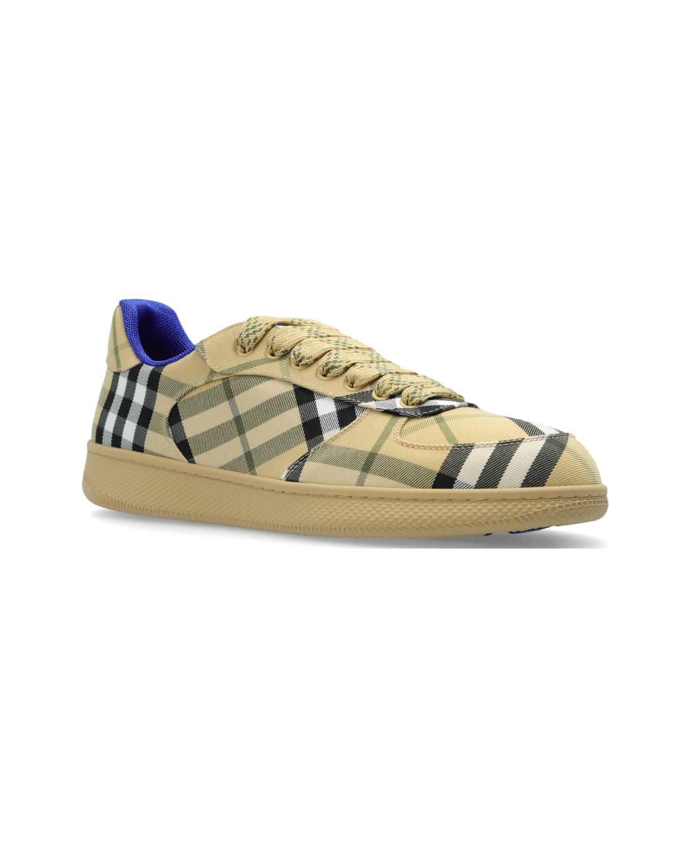 Burberry Checked Lace-up Sneakers - NEUTRALS/BLACK