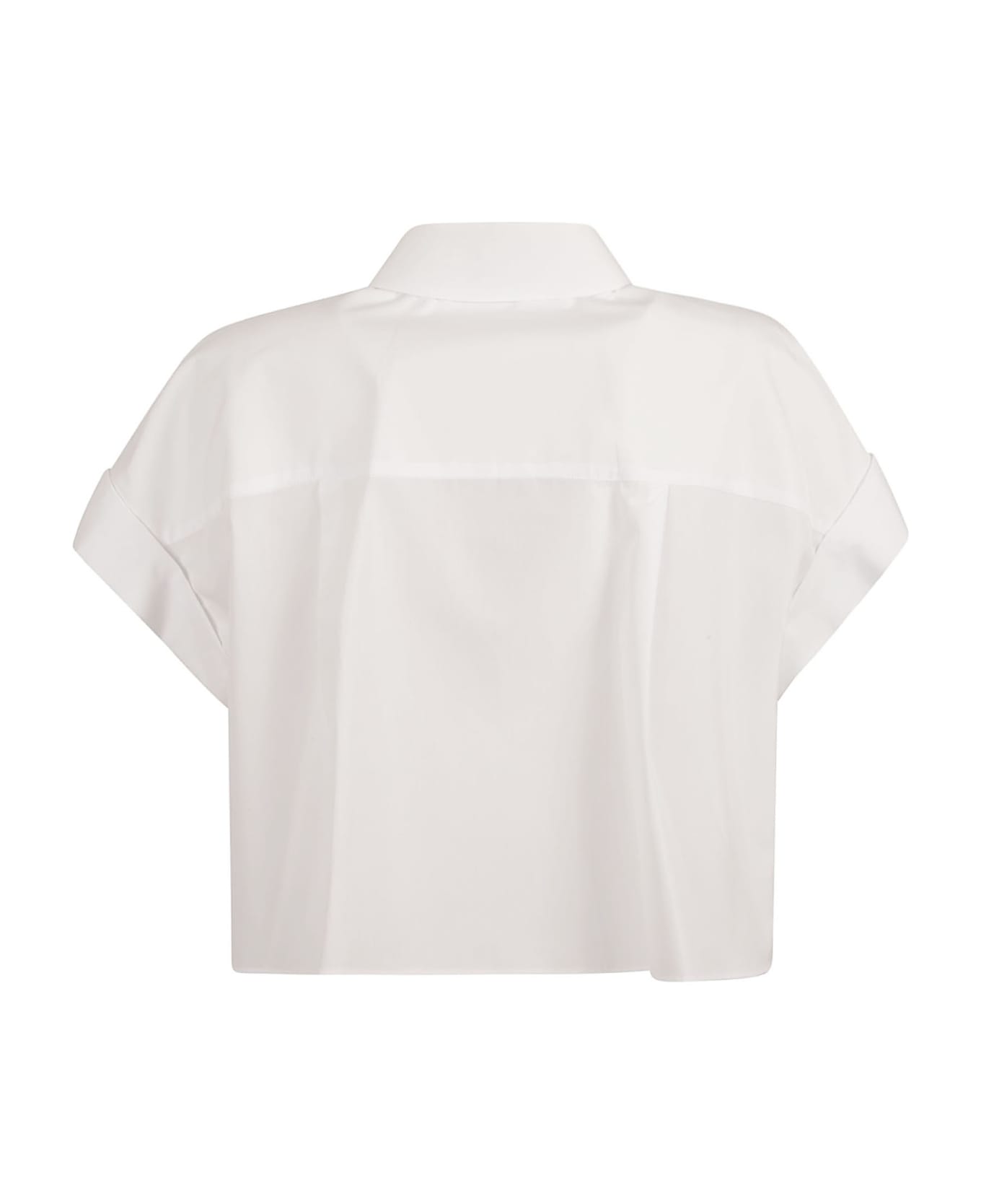 Alexander McQueen Cropped Oversized Shirt - Optical White