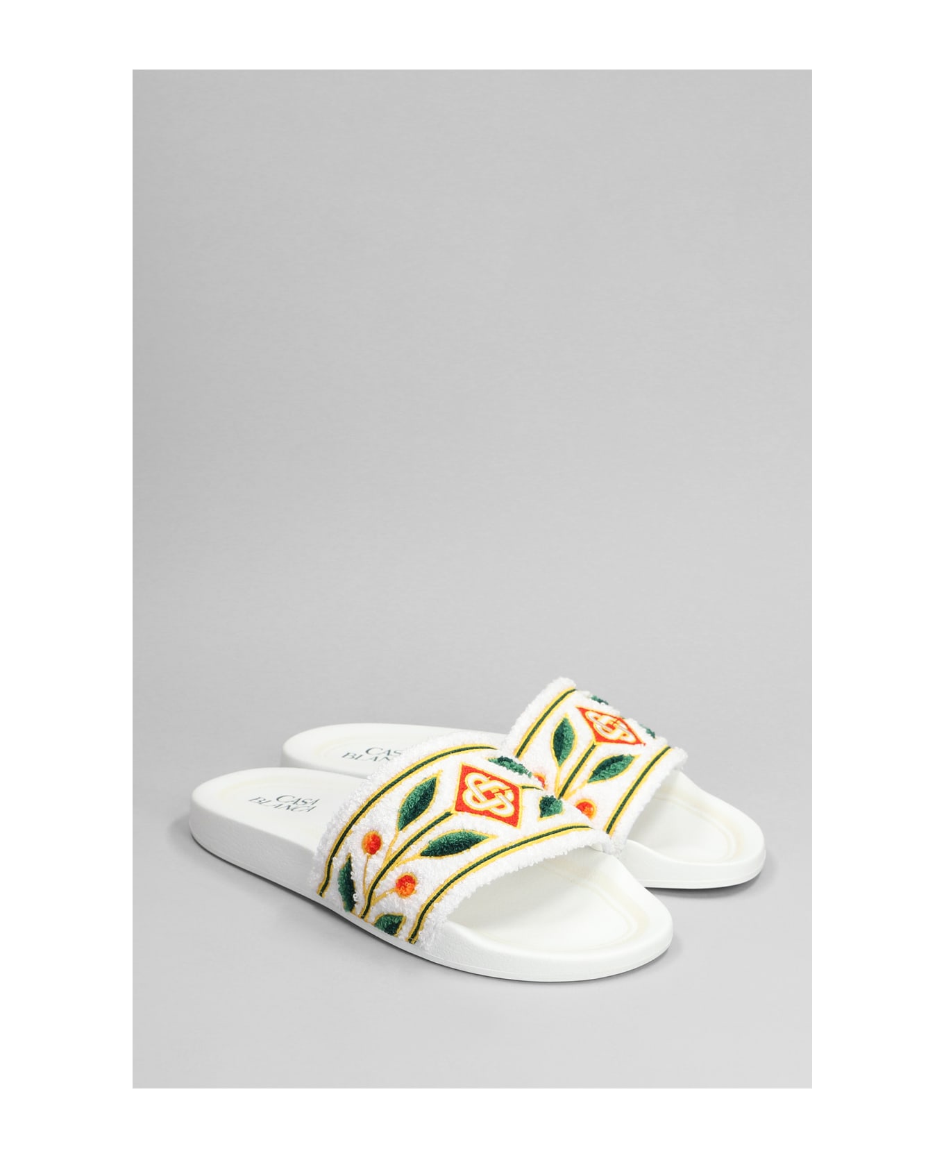 Casablanca White Slippers With Embroidery - White その他各種シューズ