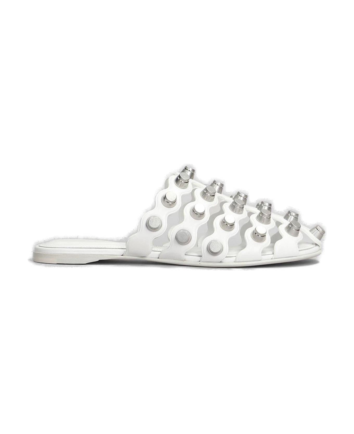 Alexander Wang Rexa Cage Slide Flats - white