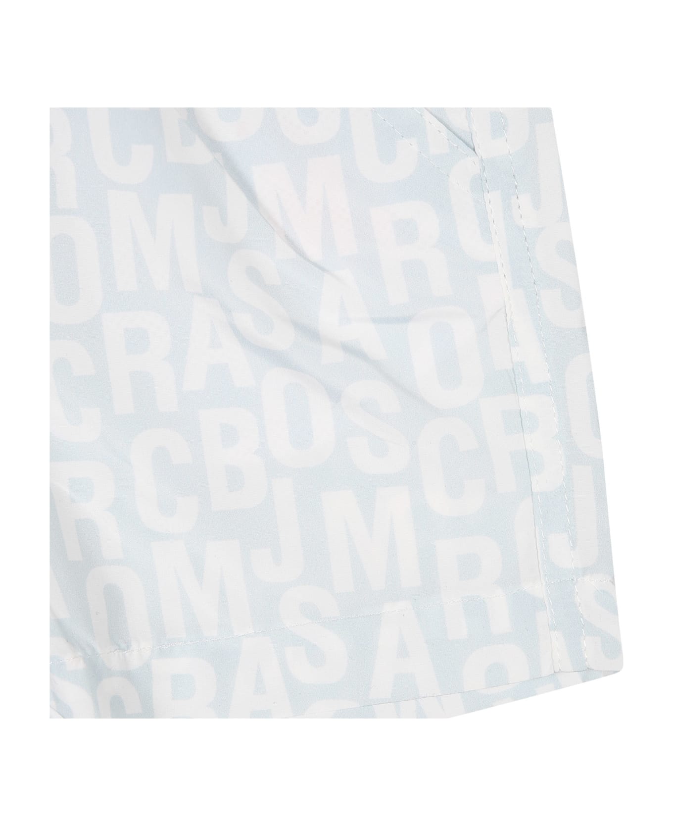 Marc Jacobs Light Blue Boxer Shorts For Boy With All-over Logo - Light Blue