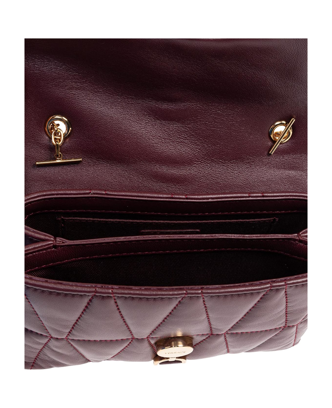 Versace Shoulder Bag Kleio Mini - Dark Burgundy-Versace Gold
