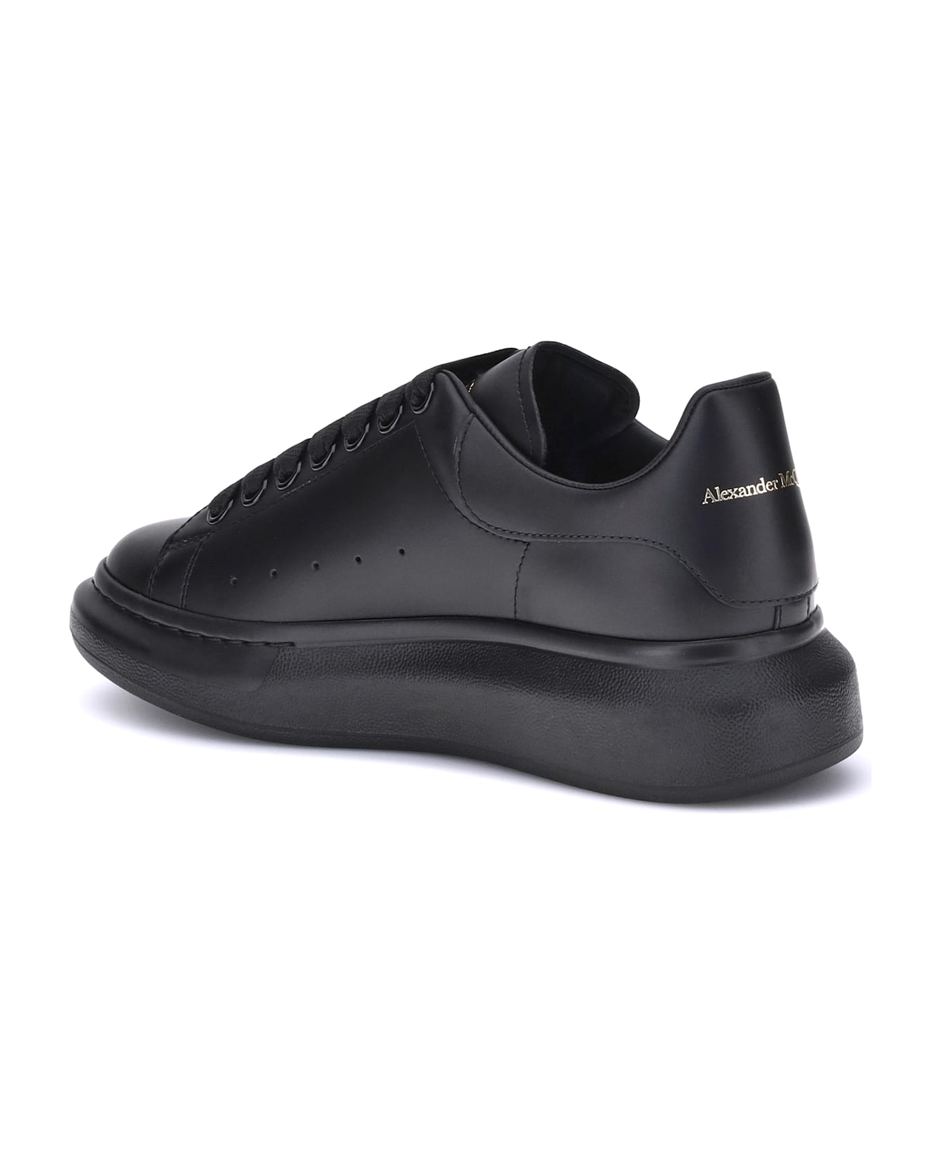 Alexander McQueen Leather Sneakers - BLACK