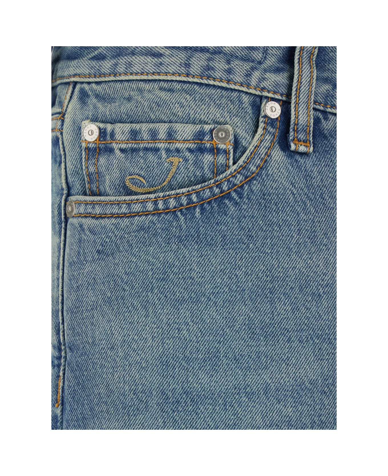 Jacob Cohen 
sean
 Light-blue Five-pocket Jeans With Logo Patch On The Back In Denim Man - Light blue