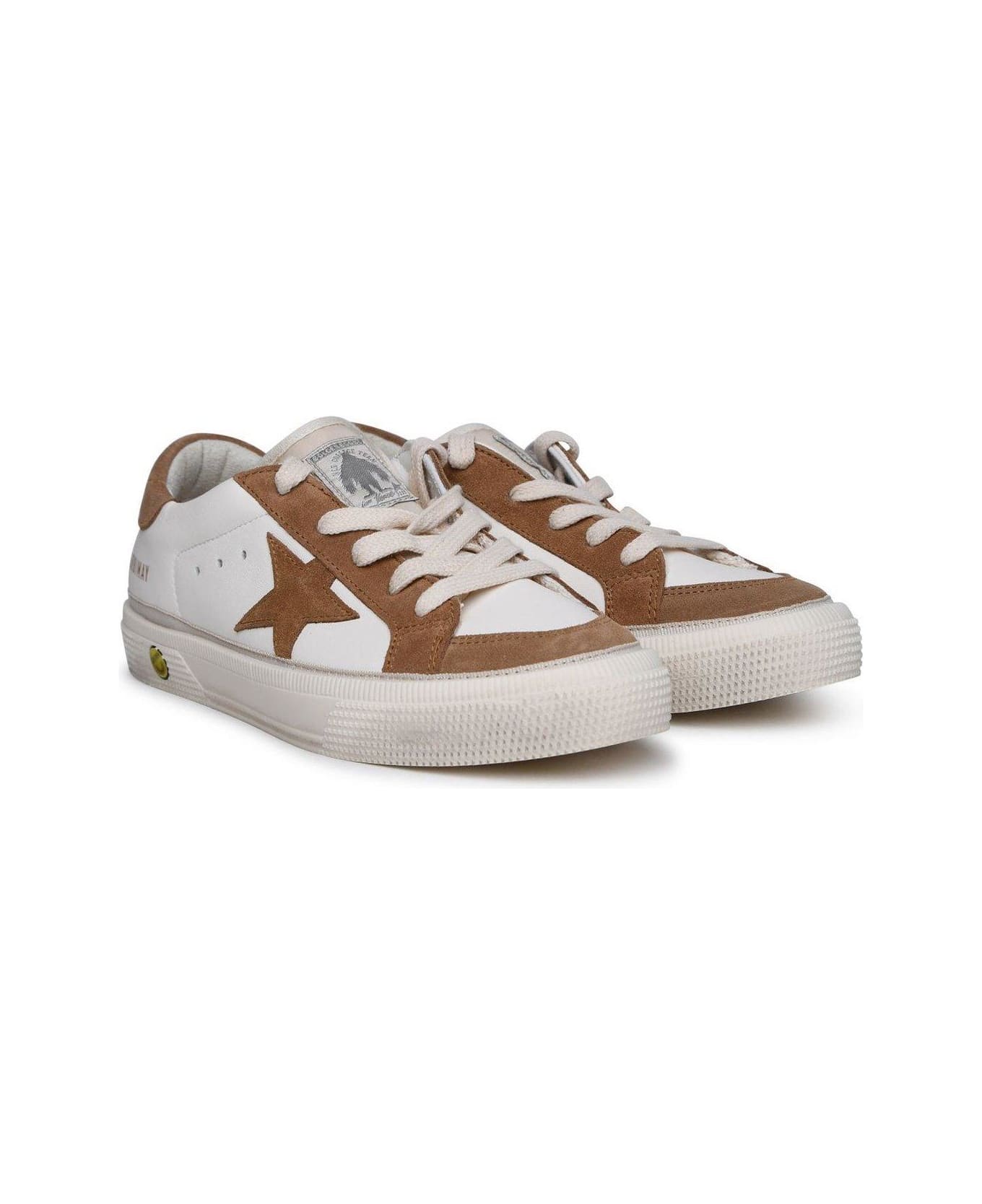 Golden Goose Superstar Lace-up Sneakers - White/Light Brown シューズ