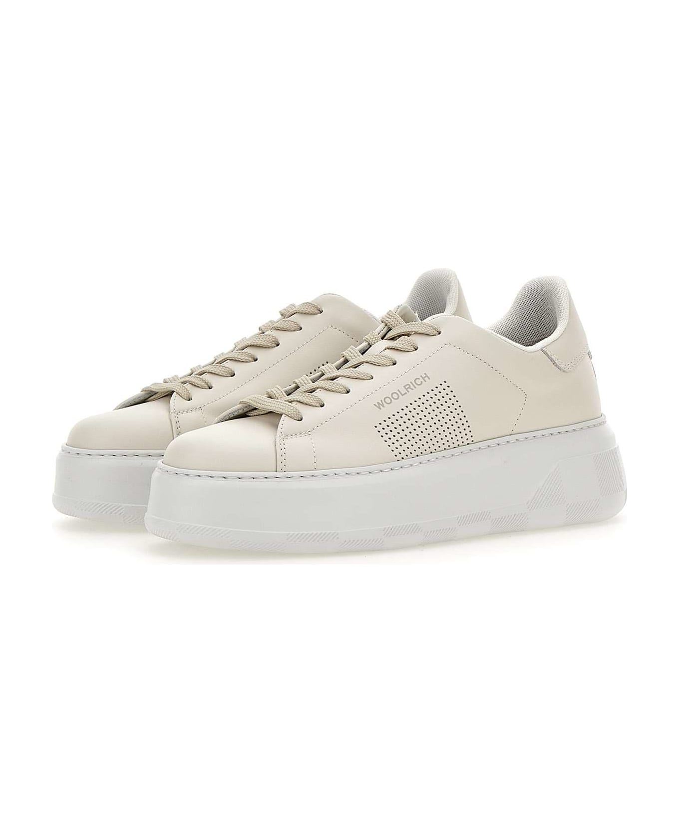 Woolrich 'chunky Court' Leather Sneakers - WHITE