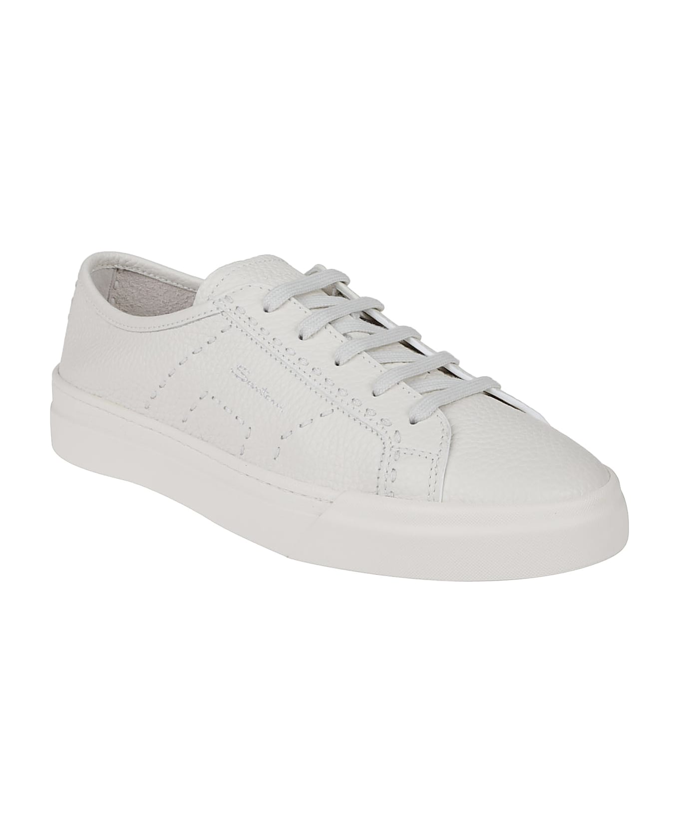 Santoni Double Buckle Low Top Sneakers - White