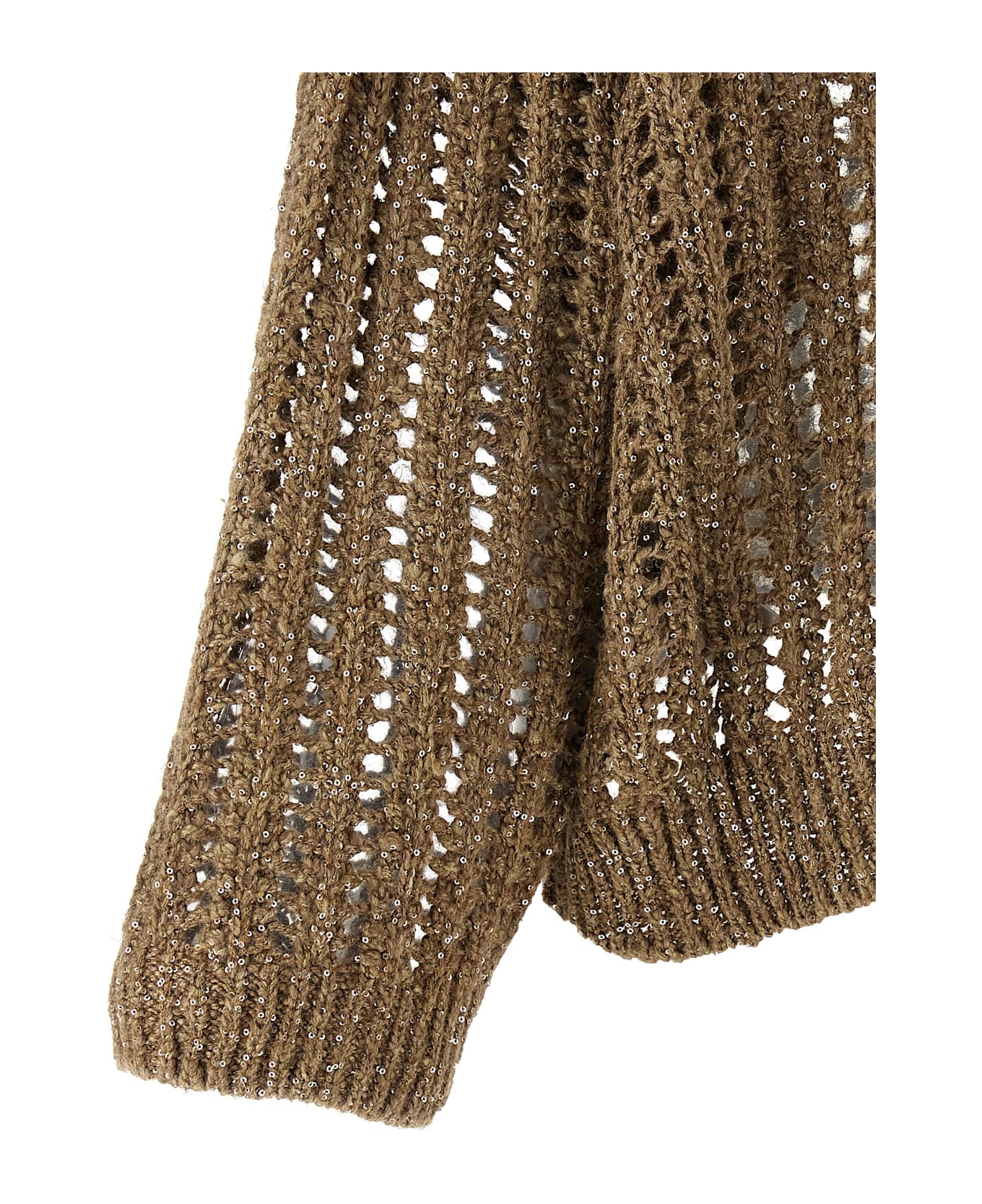 Brunello Cucinelli 
rustic Dazzling Net
 Sweater - Brown