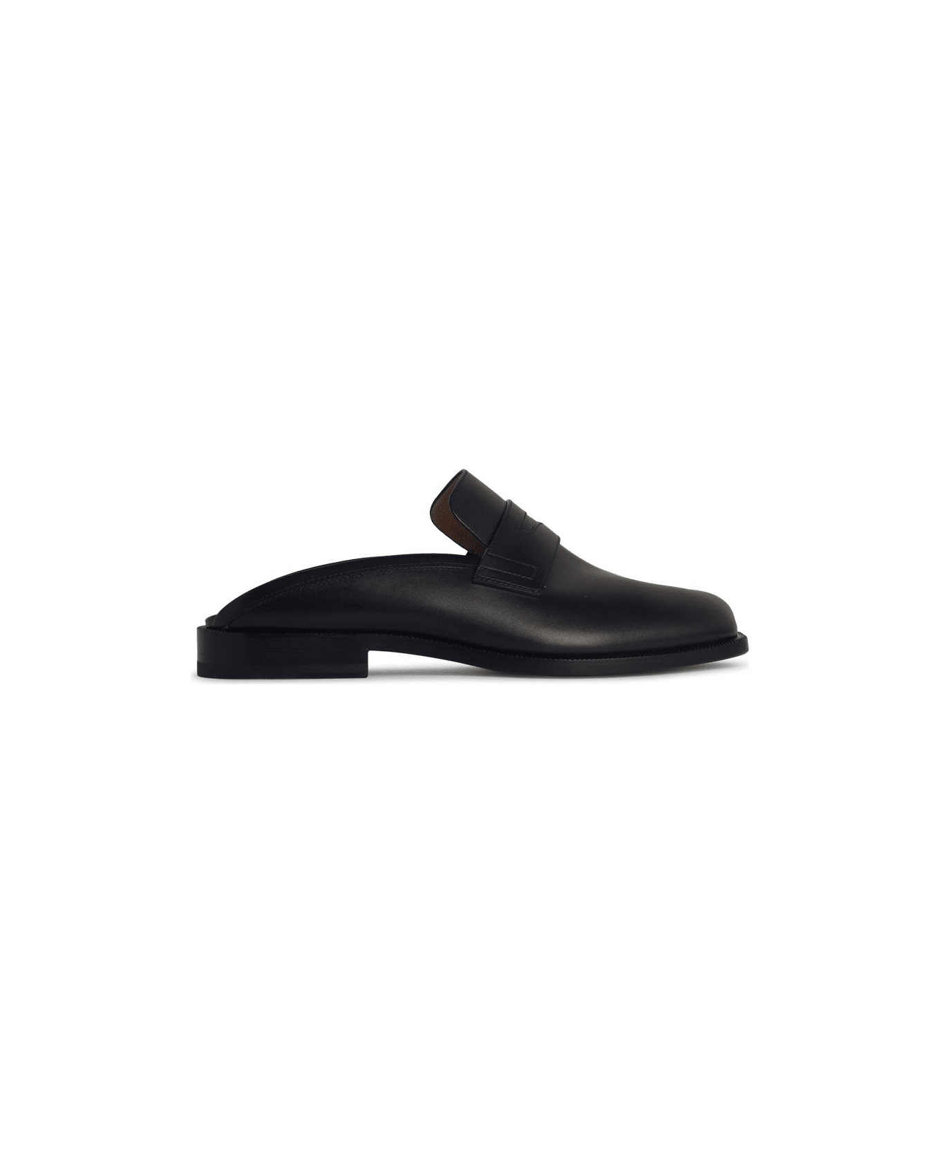 Maison Margiela 
tabi
 Black Leather Sabots - BLACK