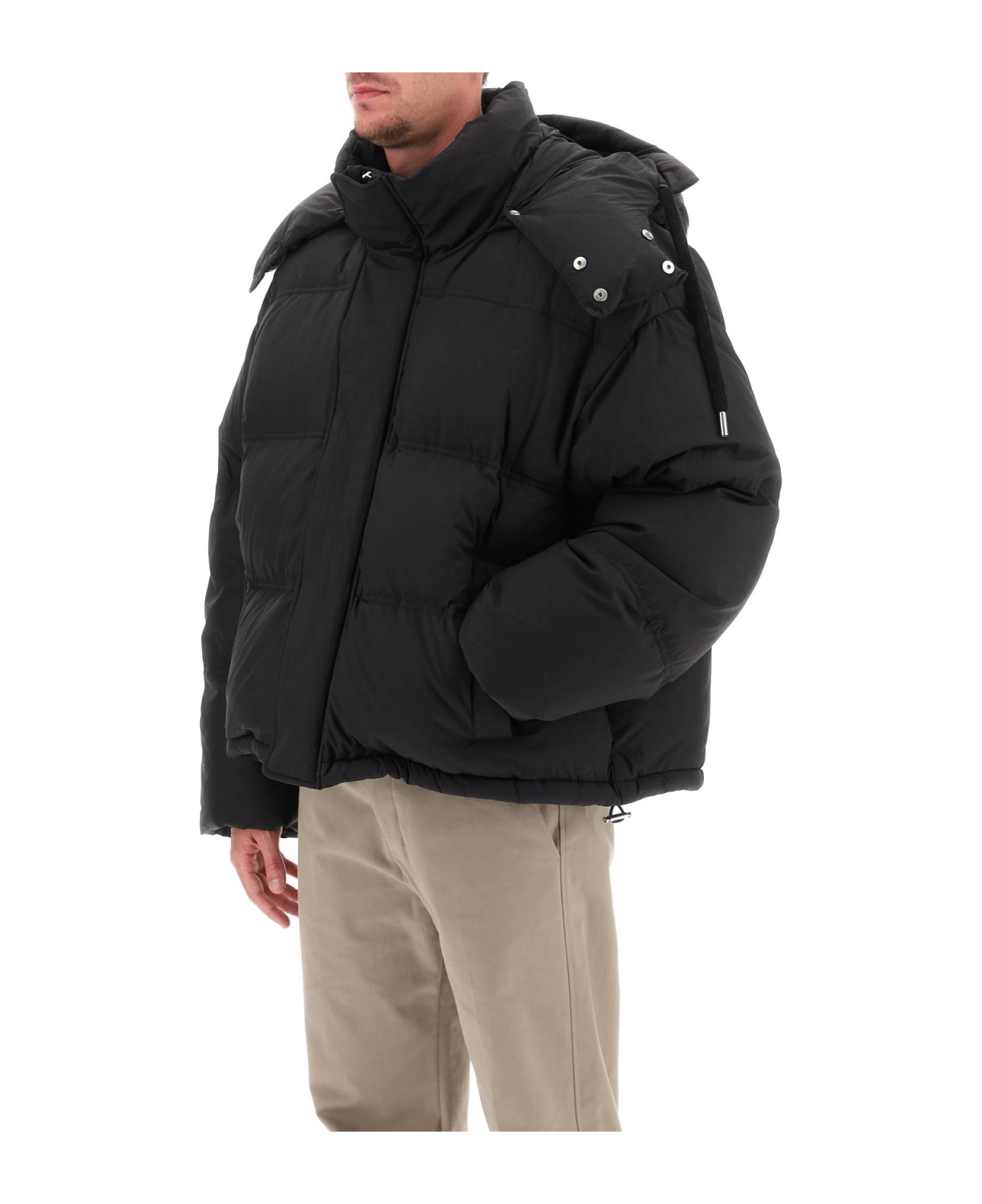 Ami Alexandre Mattiussi Down Jacket With Detachable Hood - BLACK ダウンジャケット