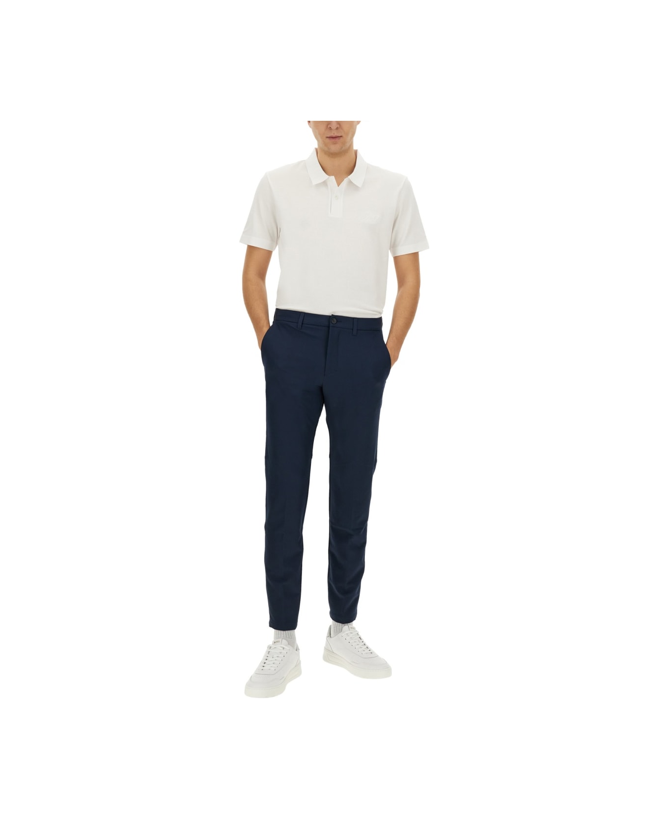 Hugo Boss Mercerized Cotton Polo Shirt - White