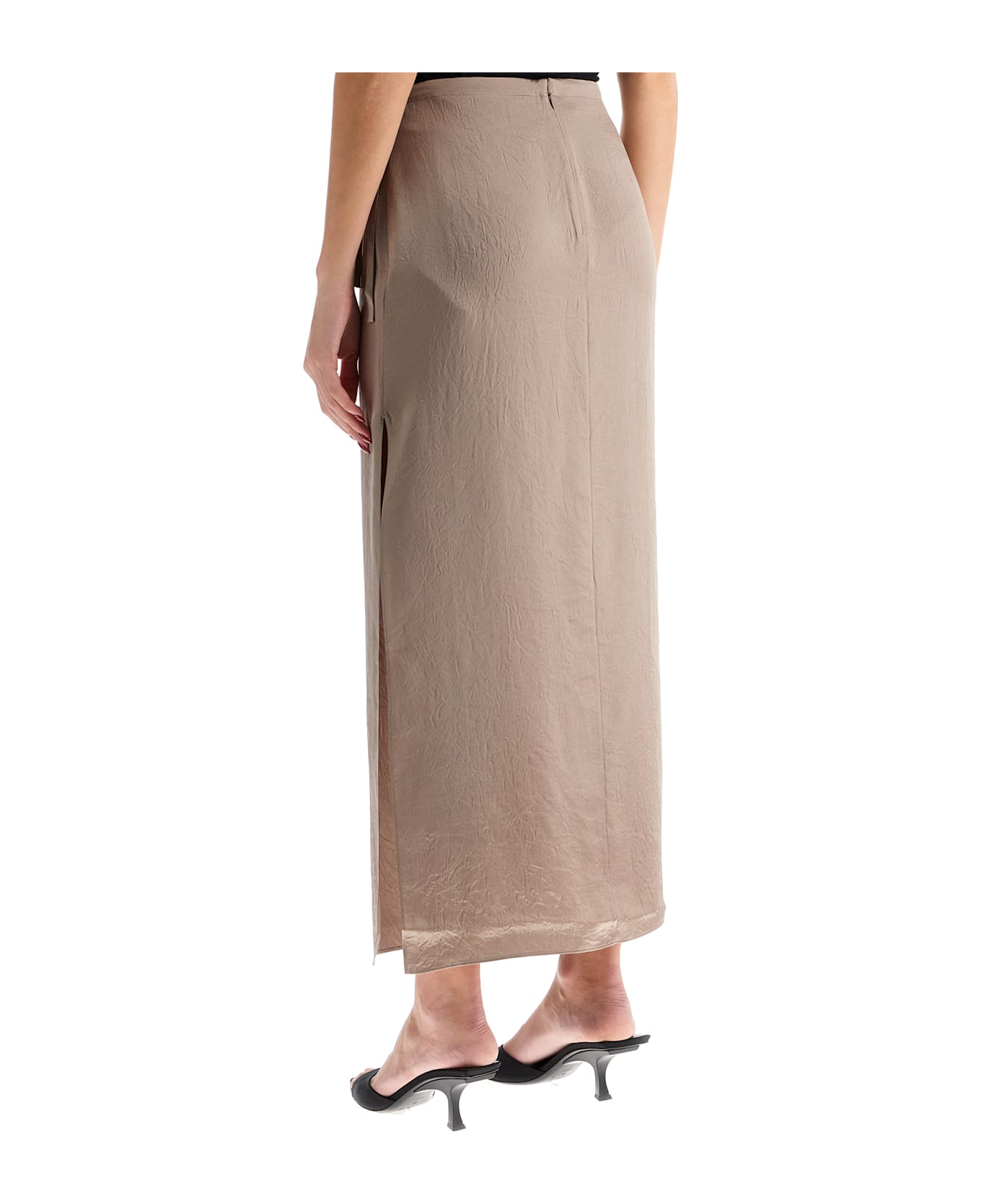 Filippa K 
ruffled Satin Midi Skirt With - Beige