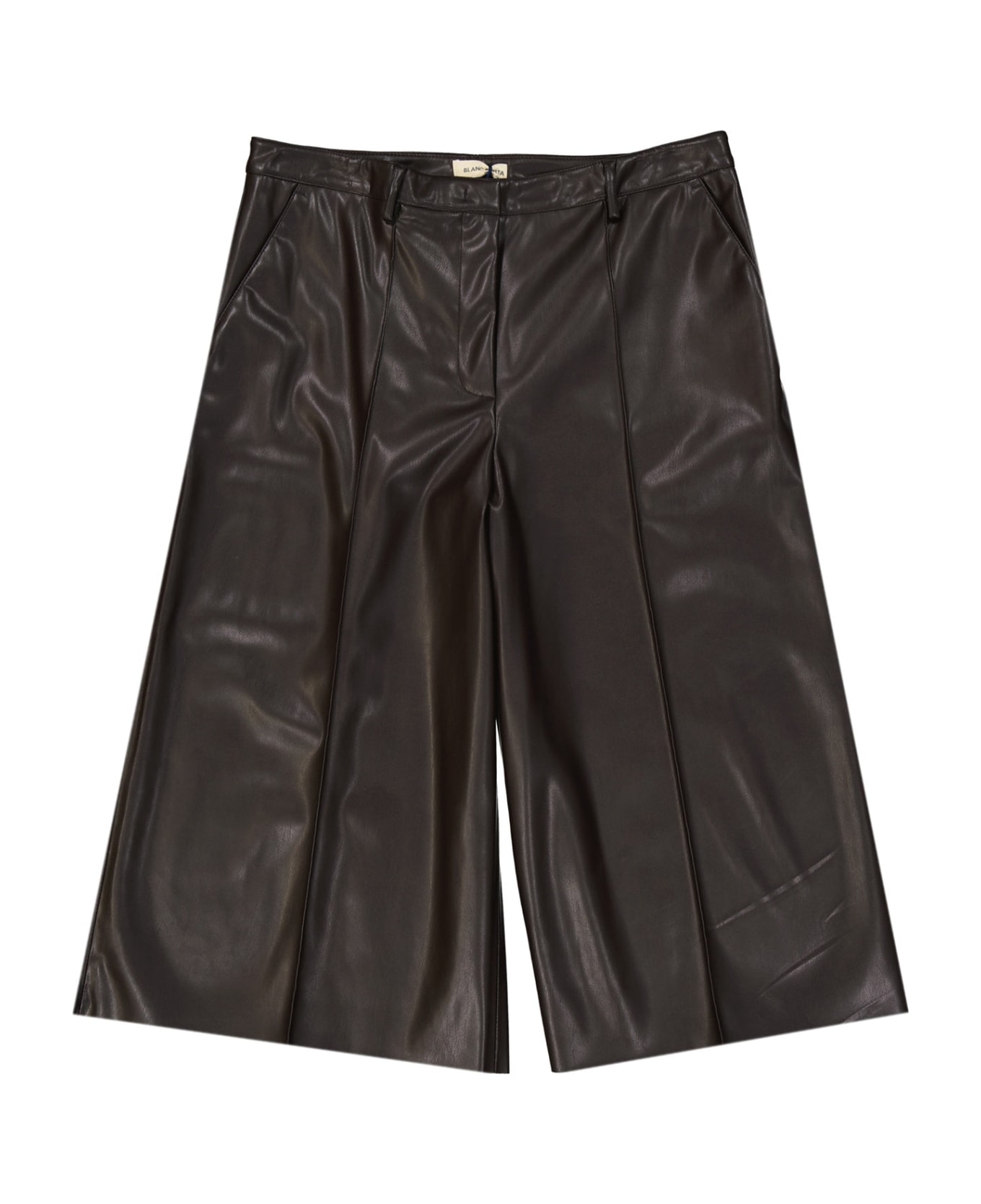 Blanca Vita Faux Leather Shorts - Brown