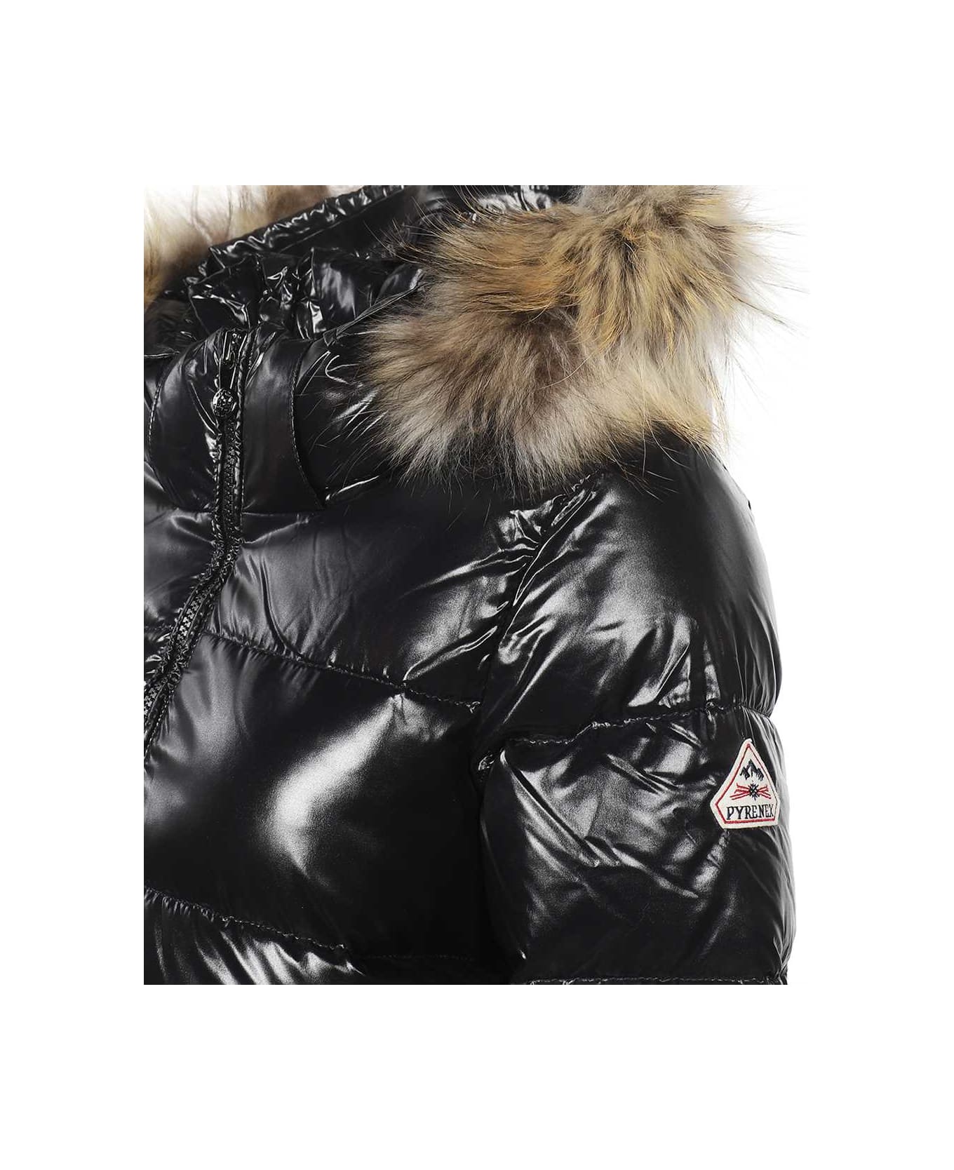 Pyrenex Fur Trimmed Hood Down Jacket - black コート