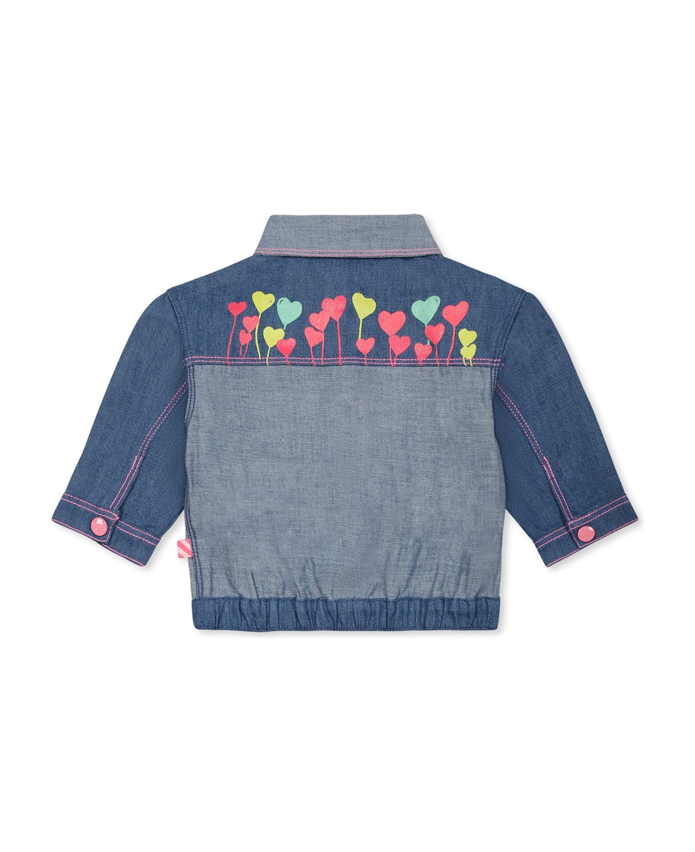 Billieblush Denim Jacket For Baby Girl With Logo - Denim