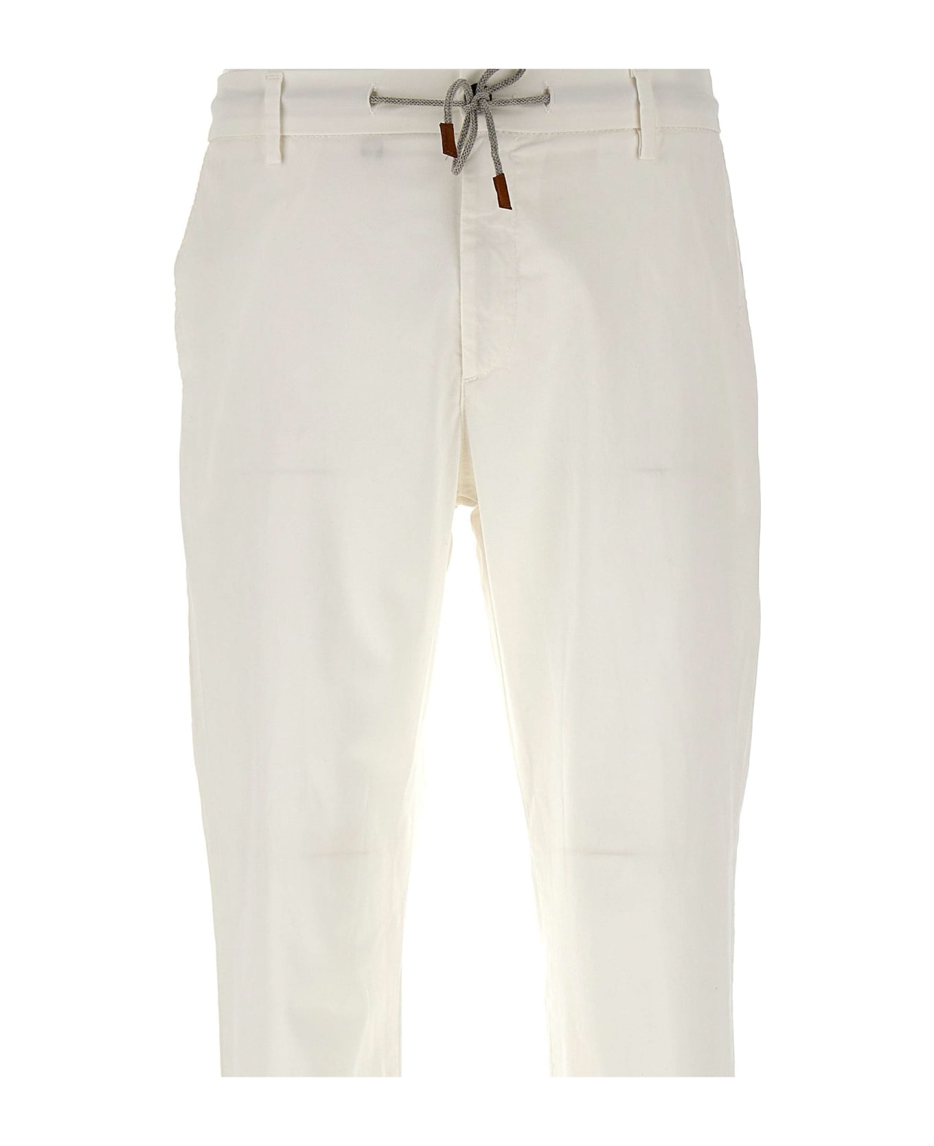 Eleventy Stretch Cotton Trousers - WHITE ボトムス