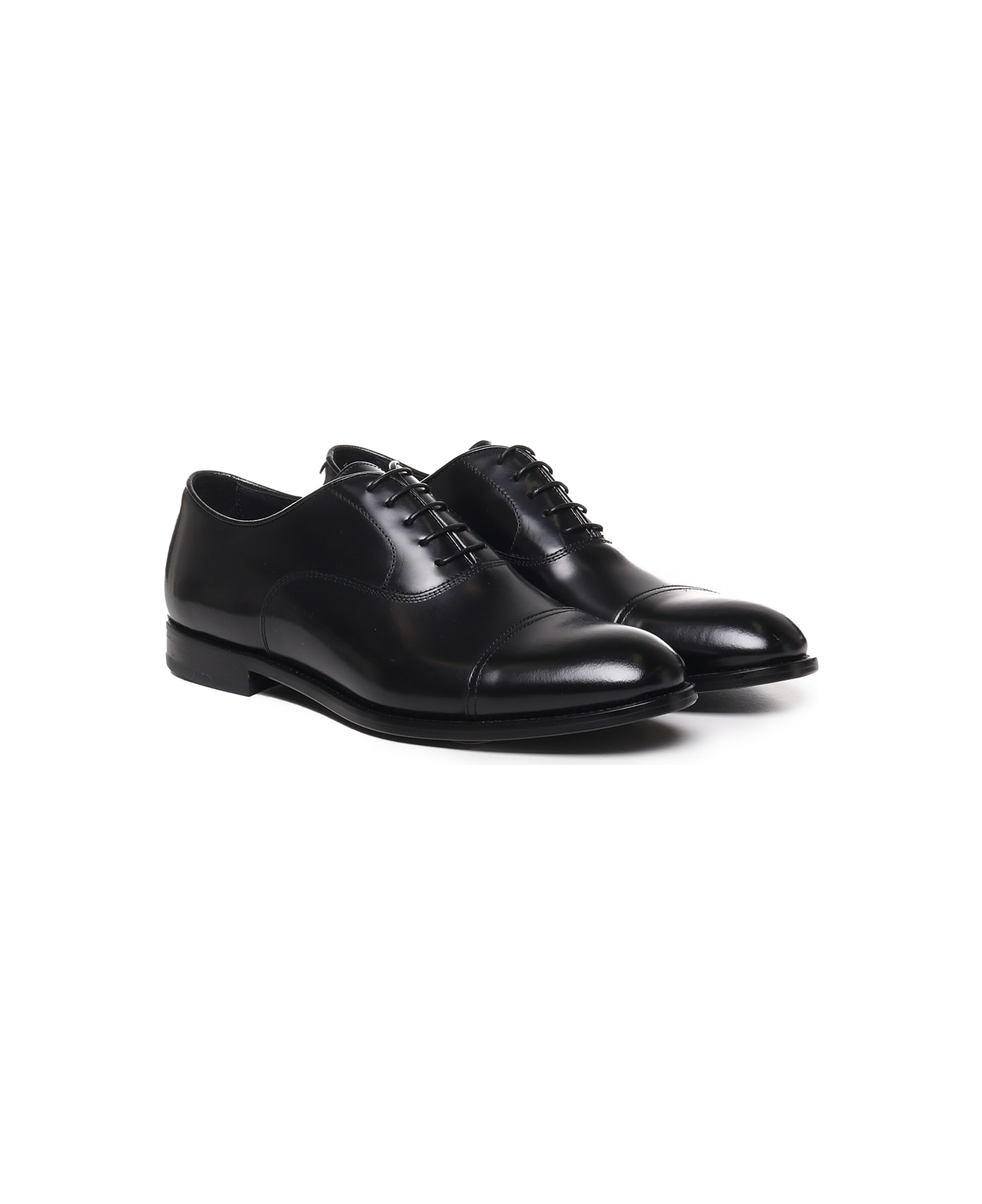 Doucal's Leather Lace-up - Nero+f.do nero