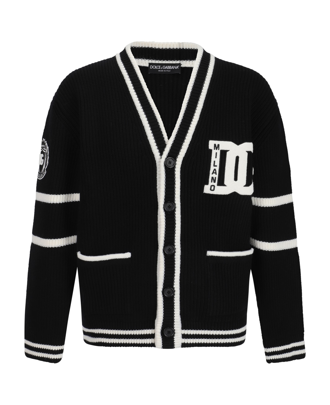 Dolce & Gabbana Dg Logo Embroidered Cardigan - Nero カーディガン