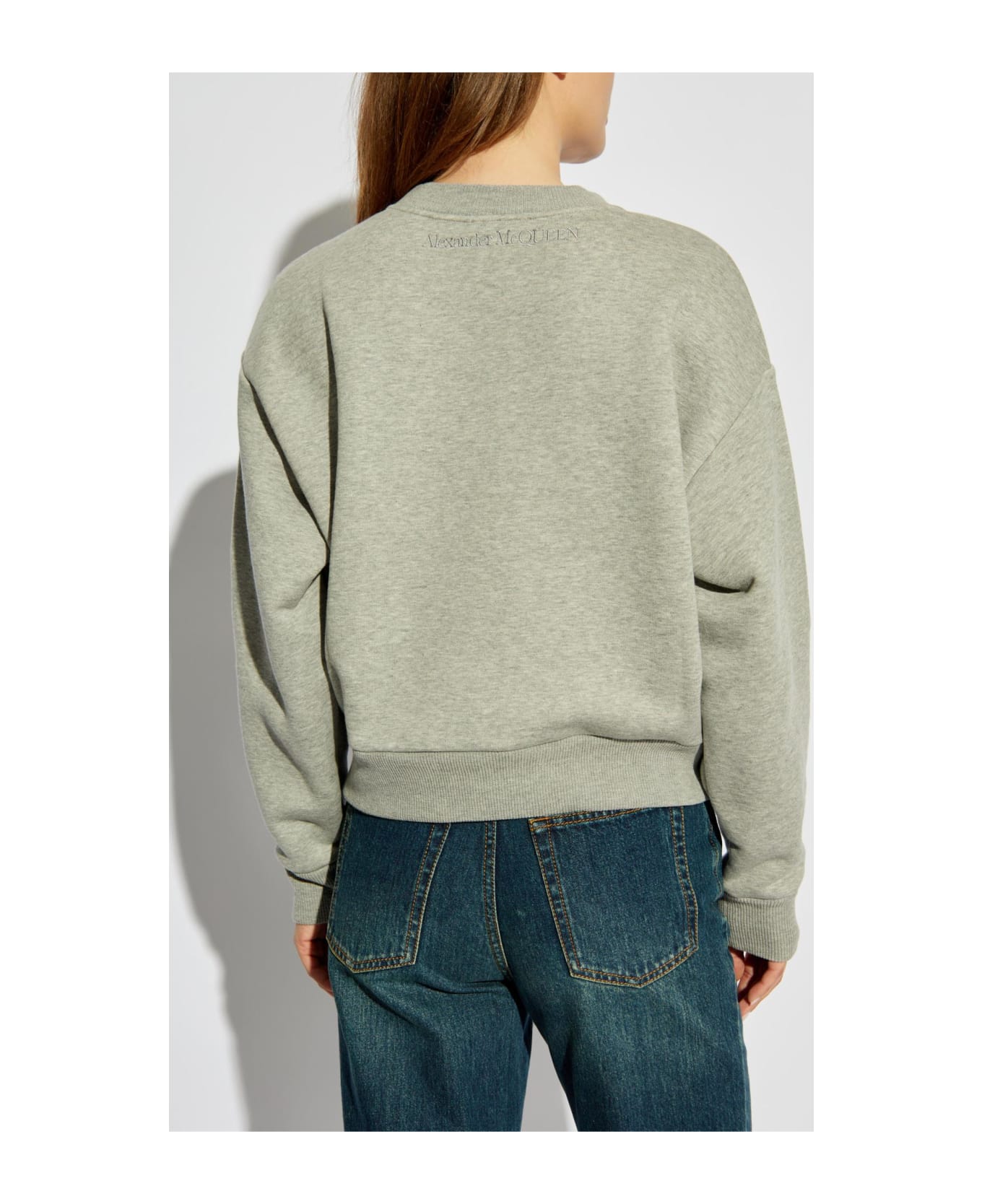 Alexander McQueen Sweatshirt With Slit - GREY MELANGE