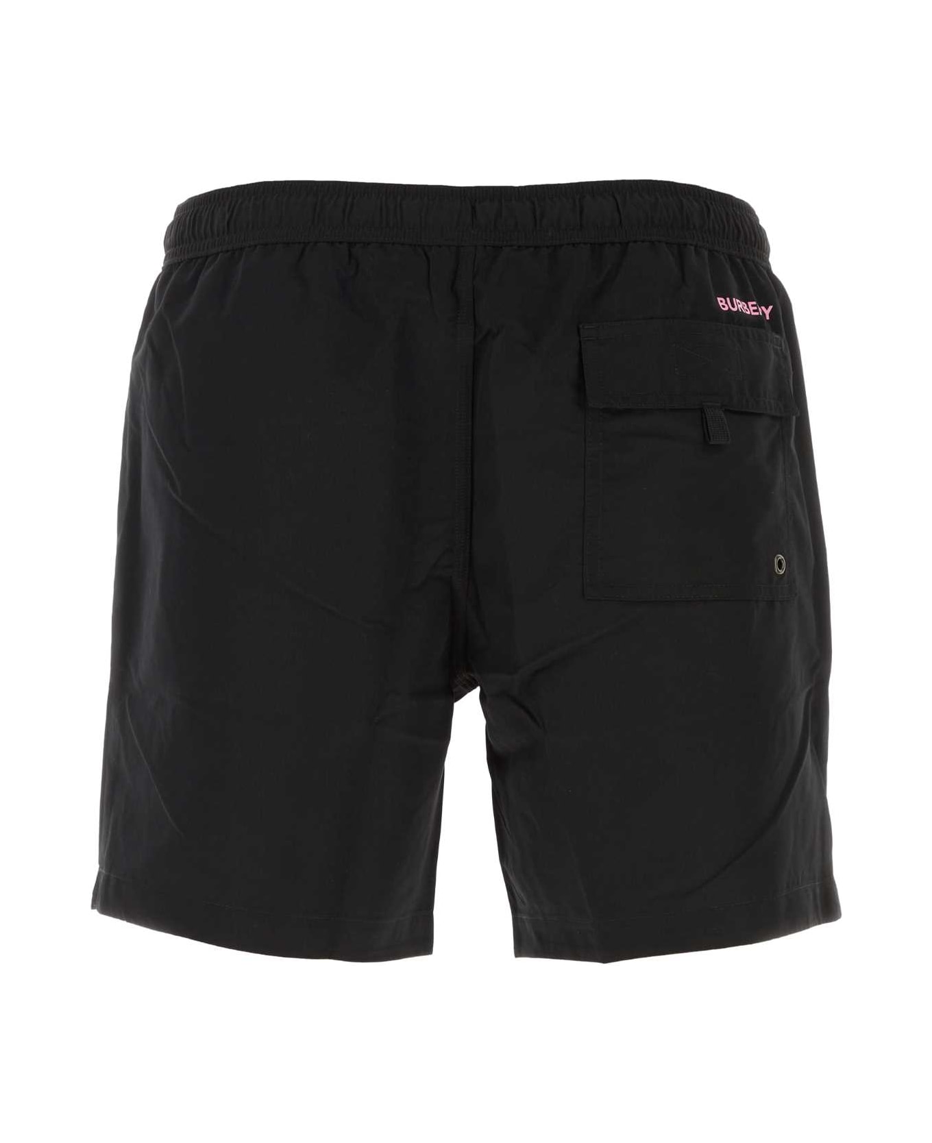 Burberry Black Polyester Swimming Shorts - BLACK