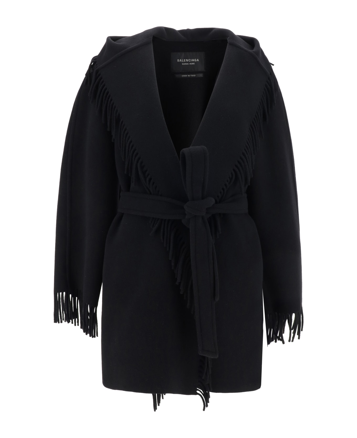 Balenciaga Fringed Coat - Black コート