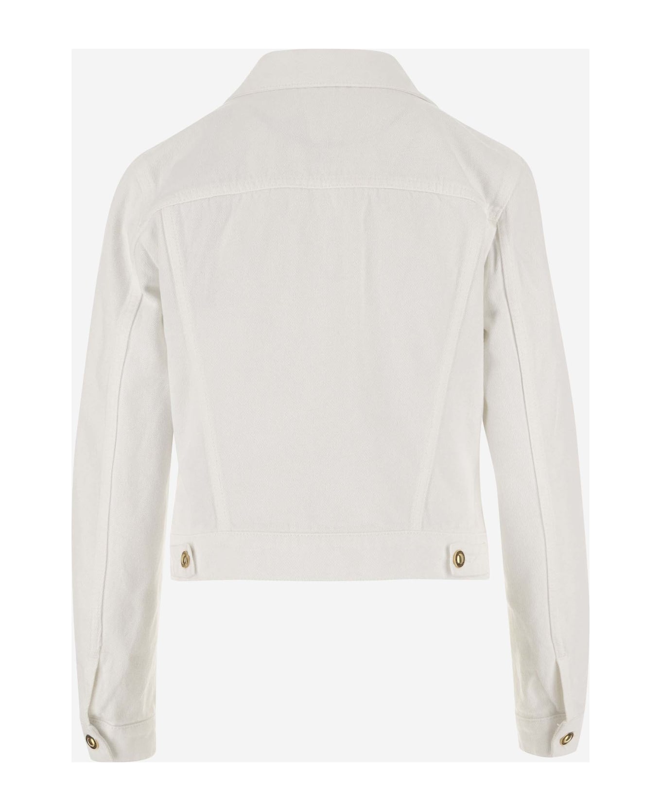 Palm Angels Cotton Denim Jacket - White