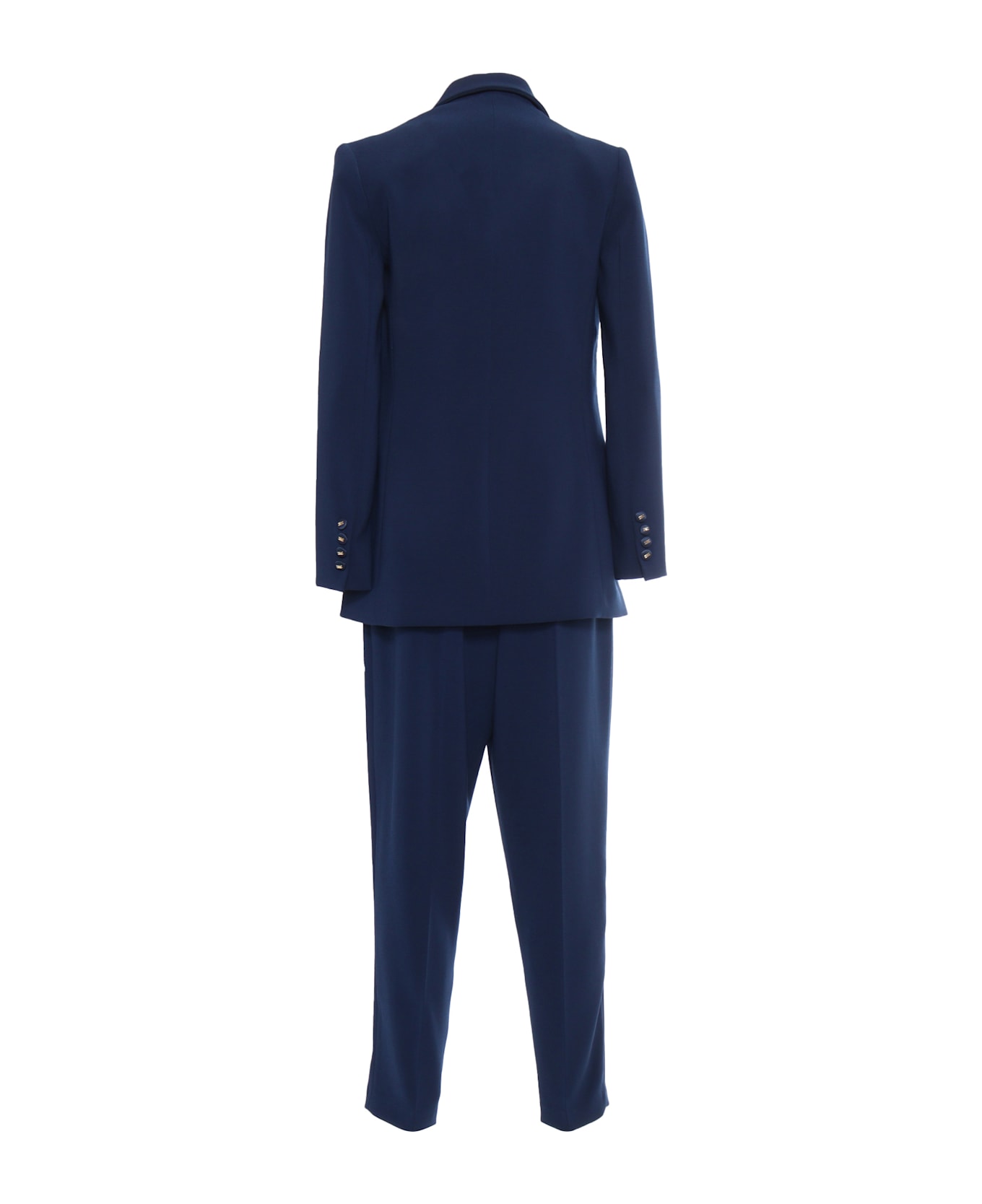Elisabetta Franchi Logo Decoration Crêpe Suit - BLUE