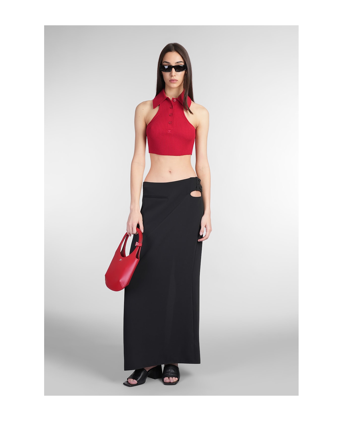 Courrèges Skirt In Black Polyester - black