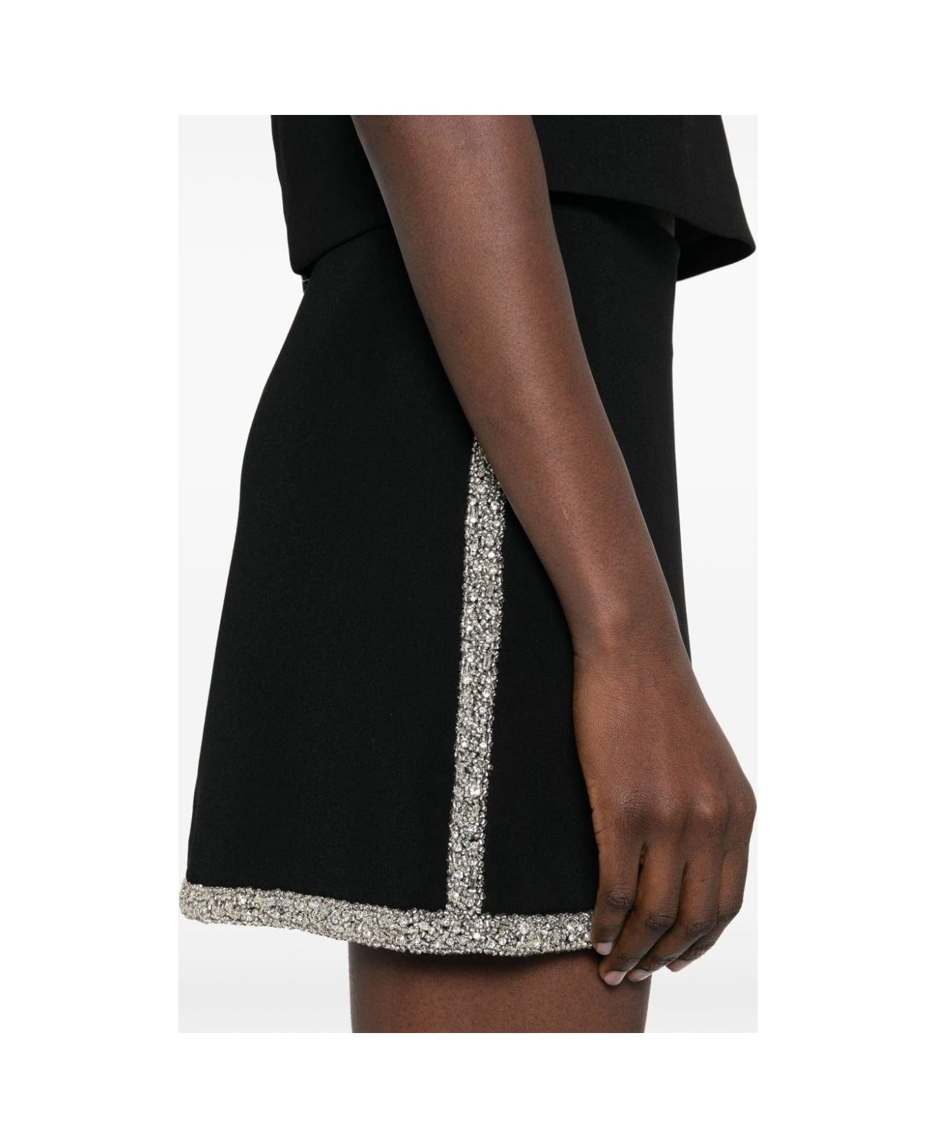 Alice + Olivia Embellished Trim Skirt - Black