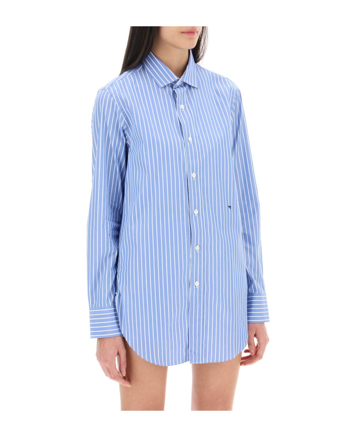 HommeGirls Striped Poplin Shirt - BLUE WHITE (Blue)